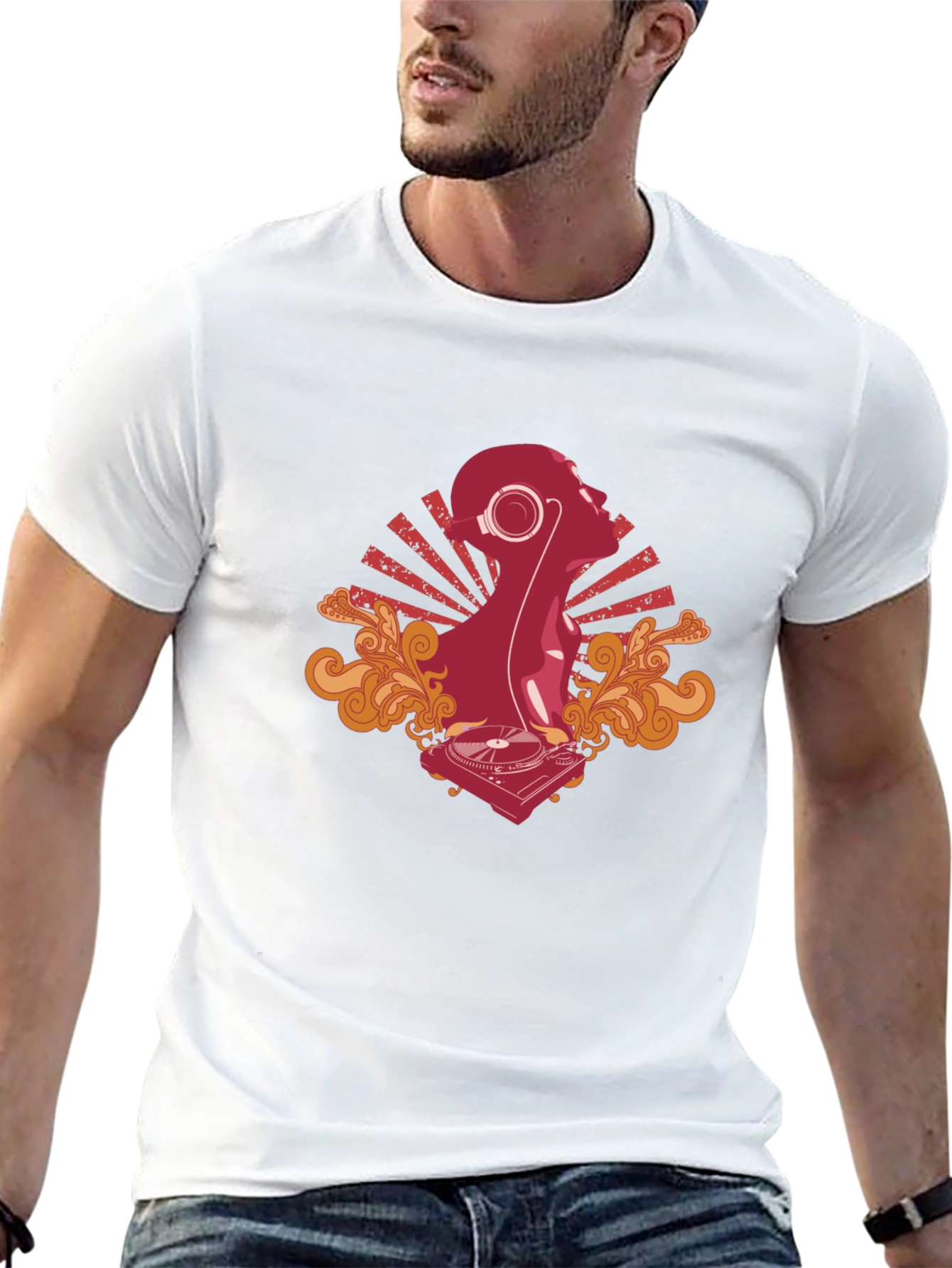 DJ Silhouette Graphic Tee - Cool Black T-Shirt