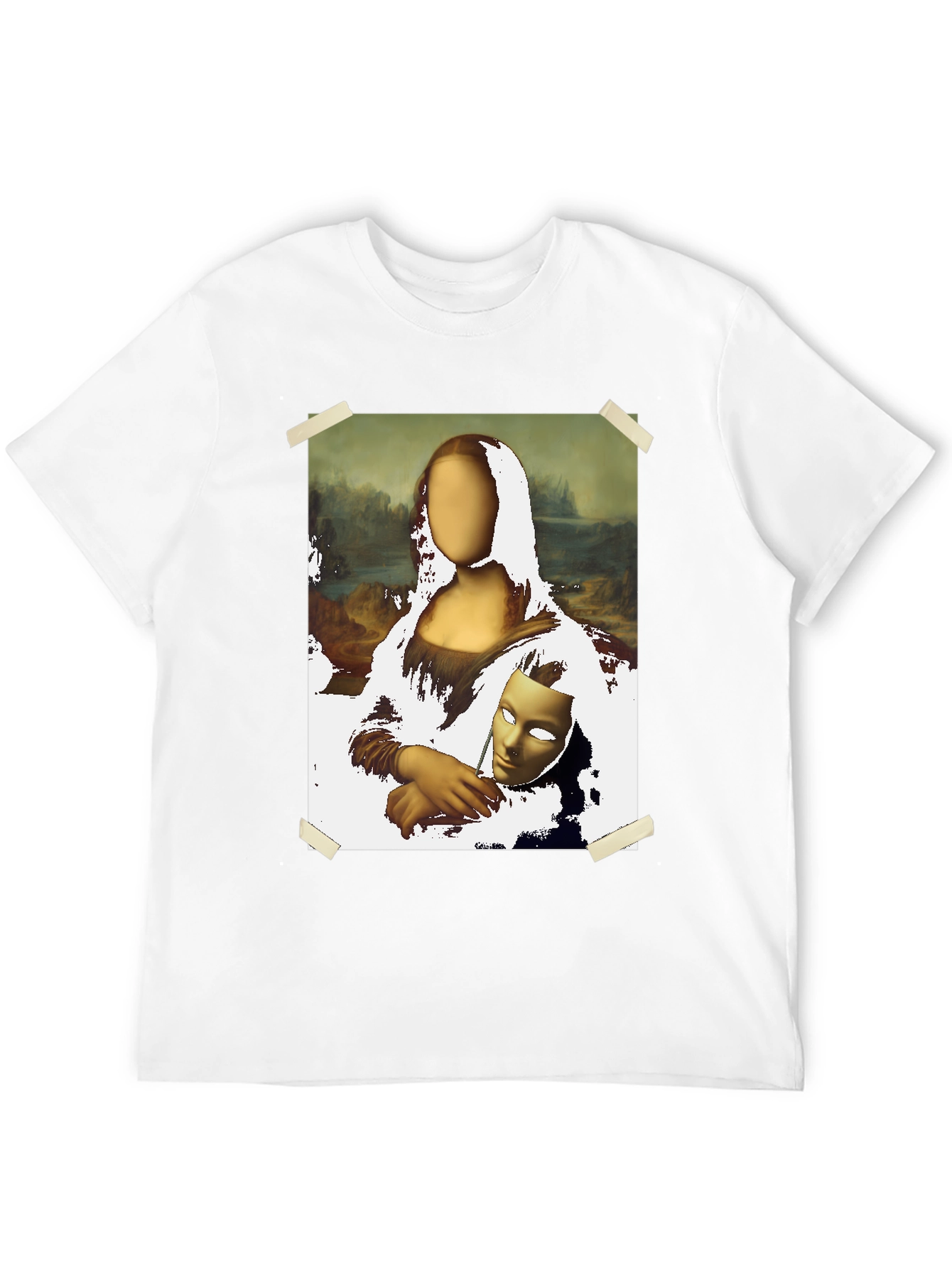 Mona Lisa T-Shirt - Surreal Mask Design