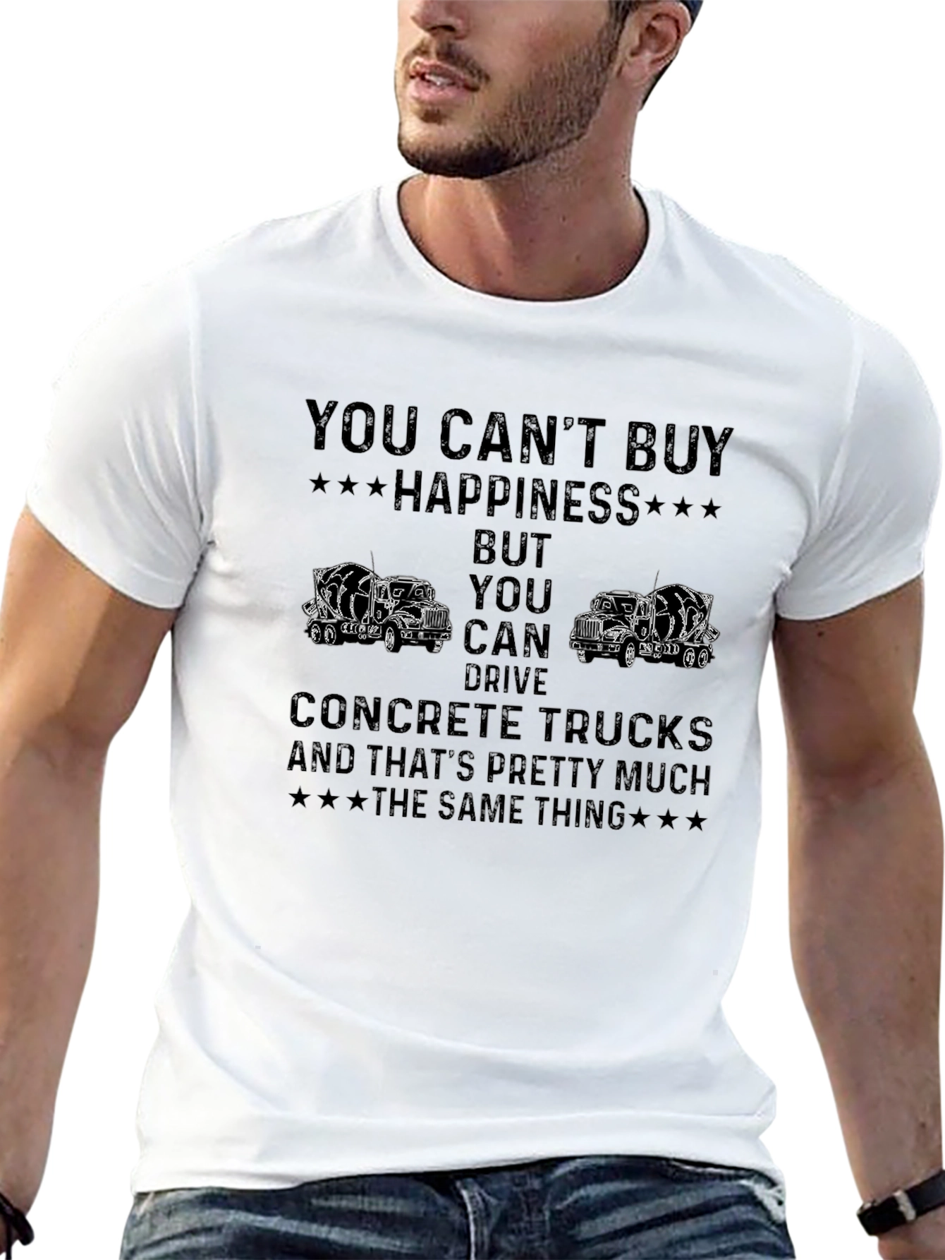 Concrete Truck Driver T-Shirt - Happiness is Driving Trucks!