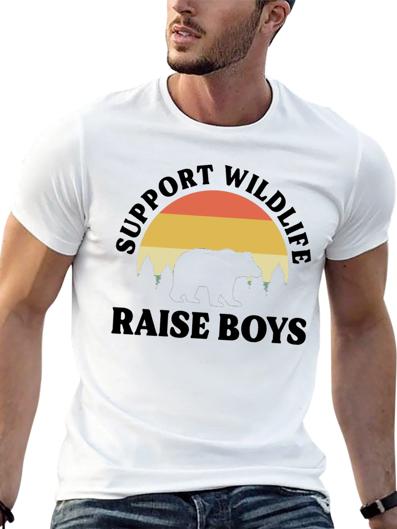 Support Wildlife Raise Boys Black T-Shirt