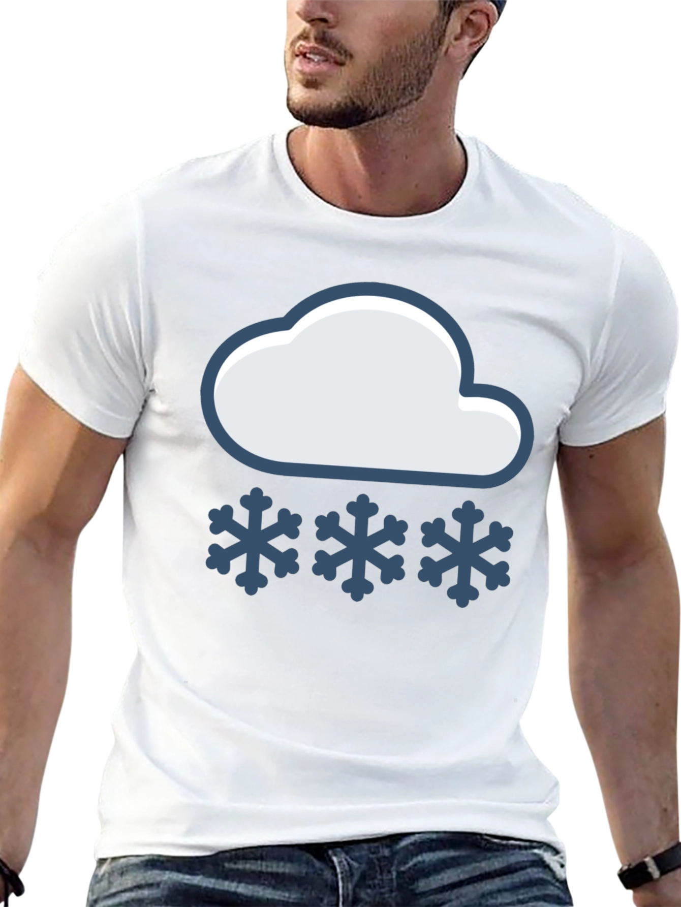 Snow Day T-Shirt - Cloud & Snowflake Design