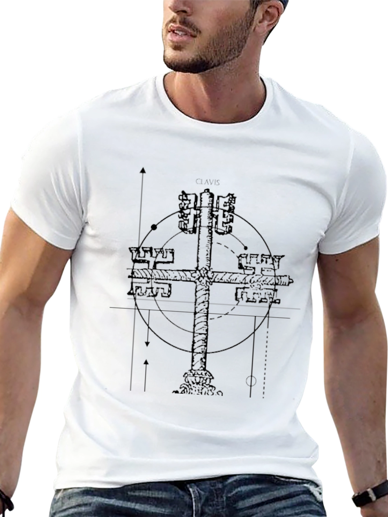 Esoteric Cross Graphic Tee - Dark Arts Style
