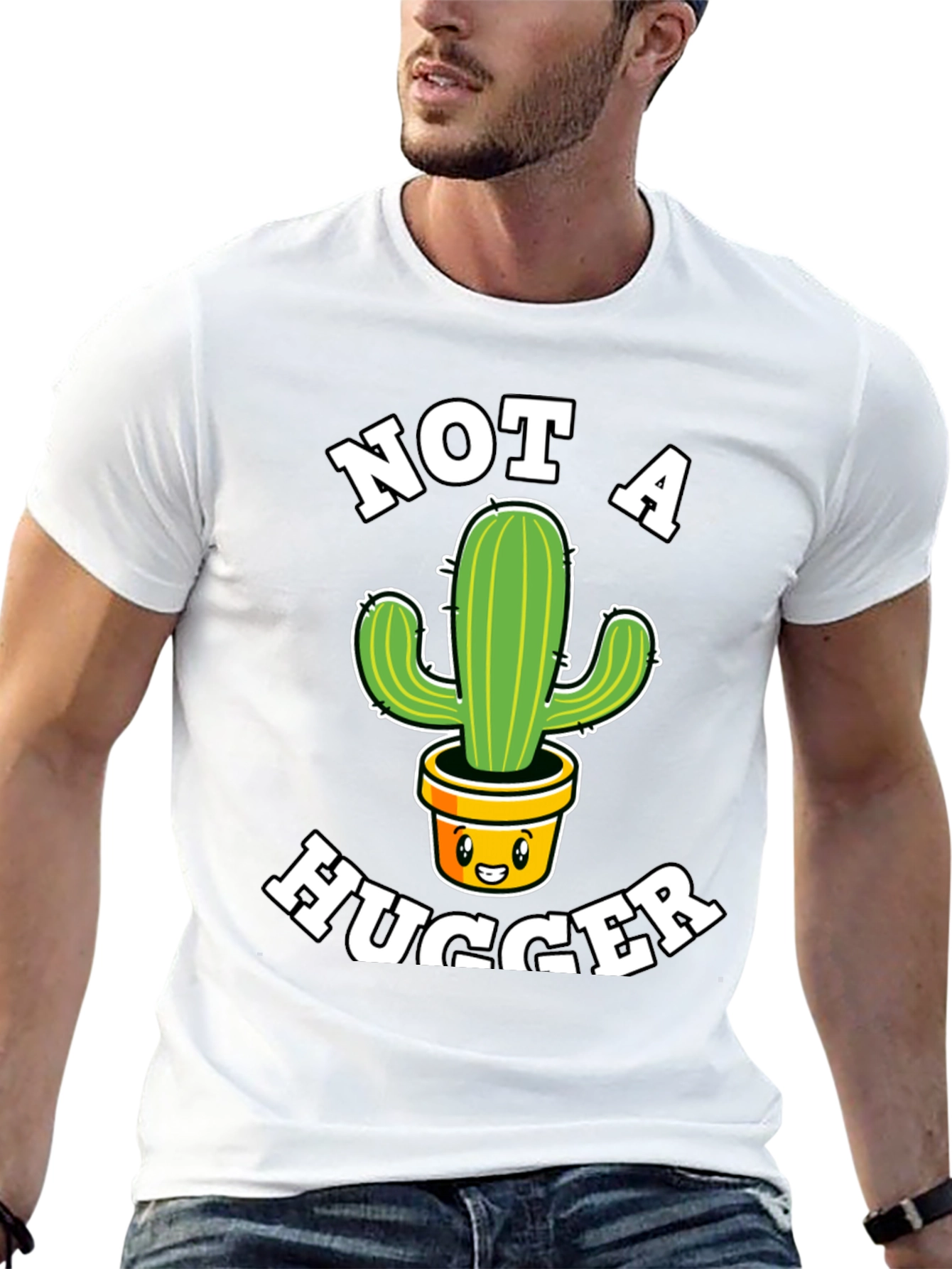 Not A Hugger T-Shirt Cactus Graphic Tee