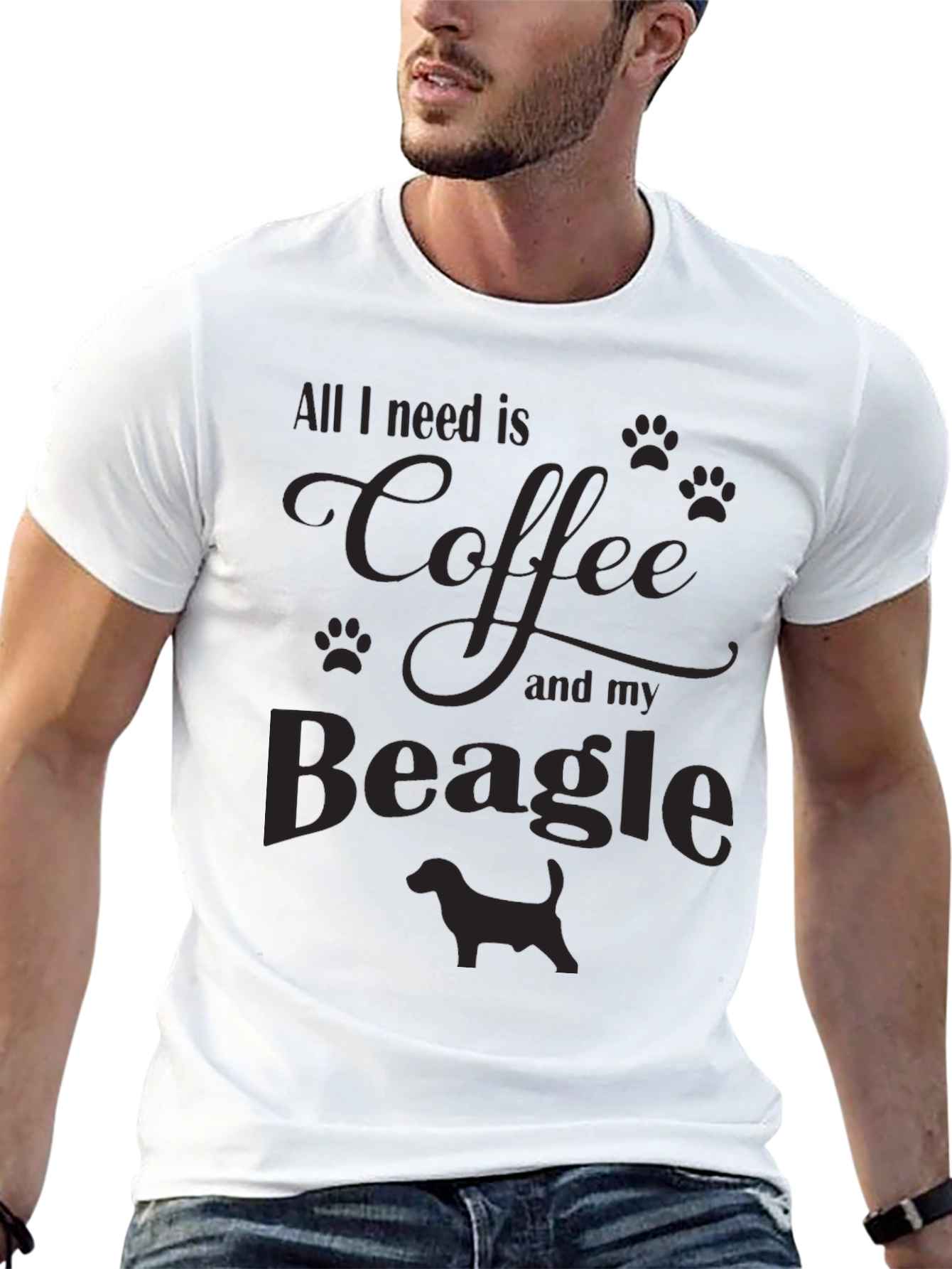 Coffee & Beagle T-Shirt - Mens Casual Tee