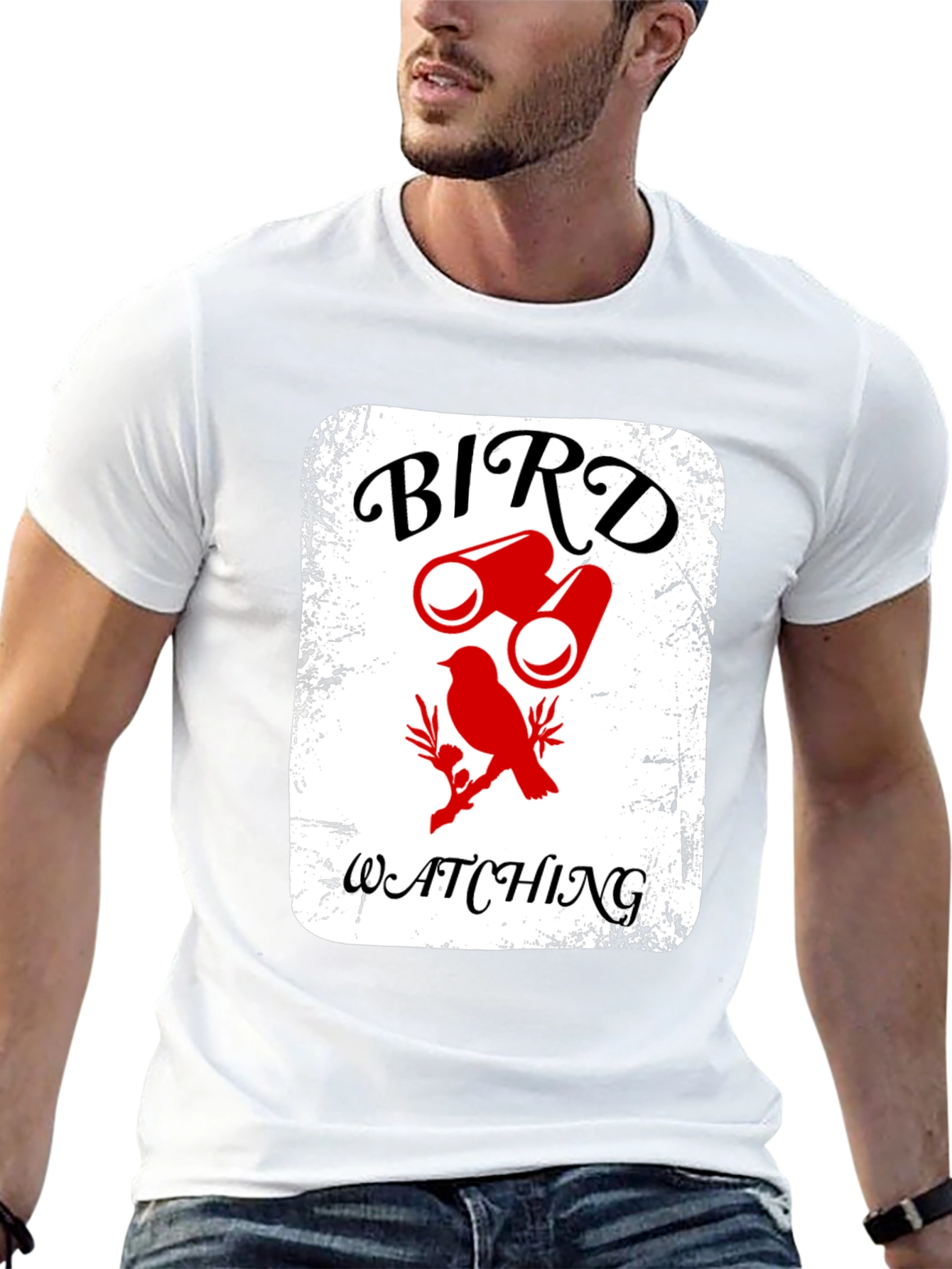 Bird Watching T-Shirt - Binoculars & Bird Graphic Tee