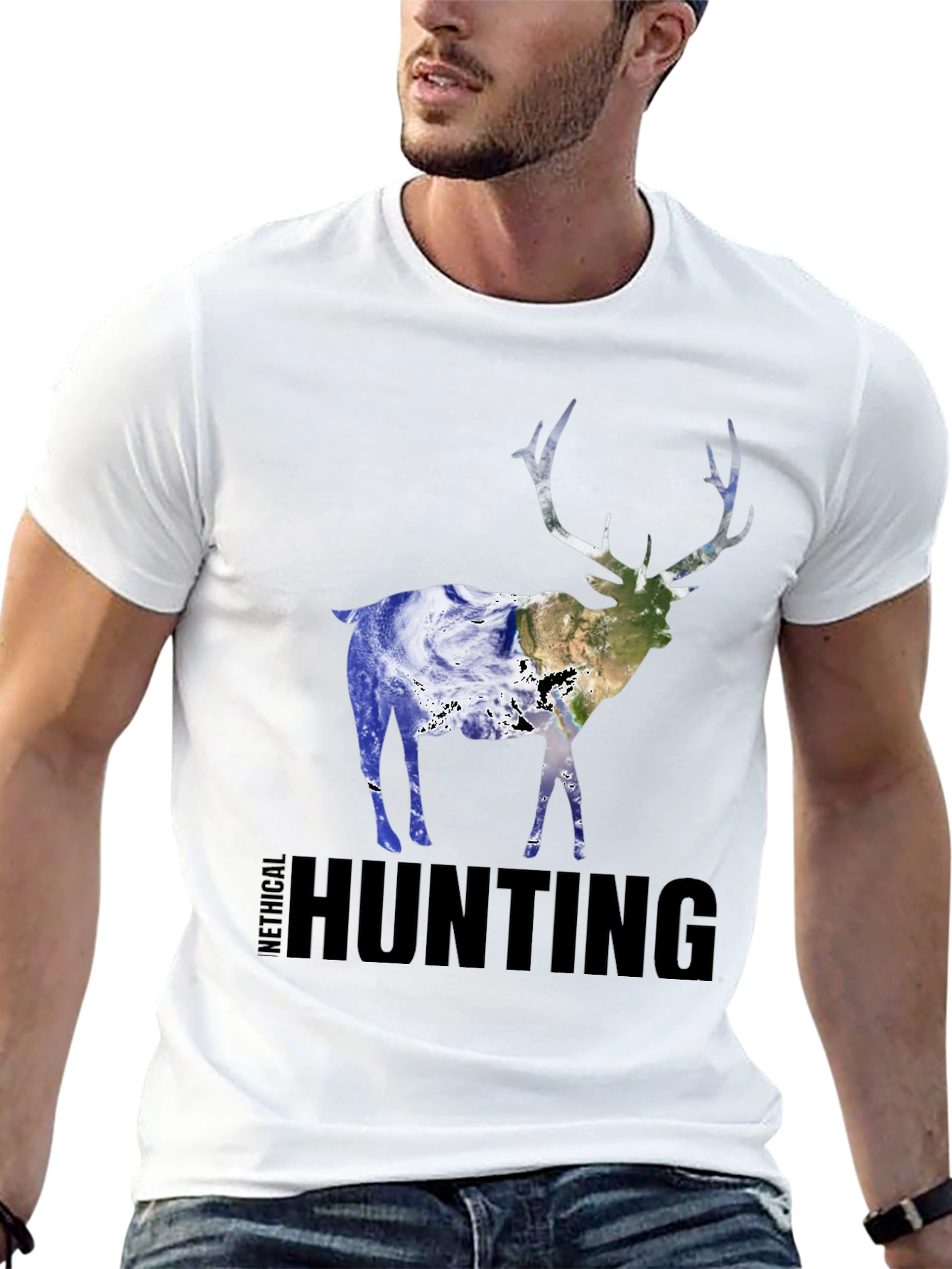 Ethical Hunting Deer Earth Graphic T-Shirt