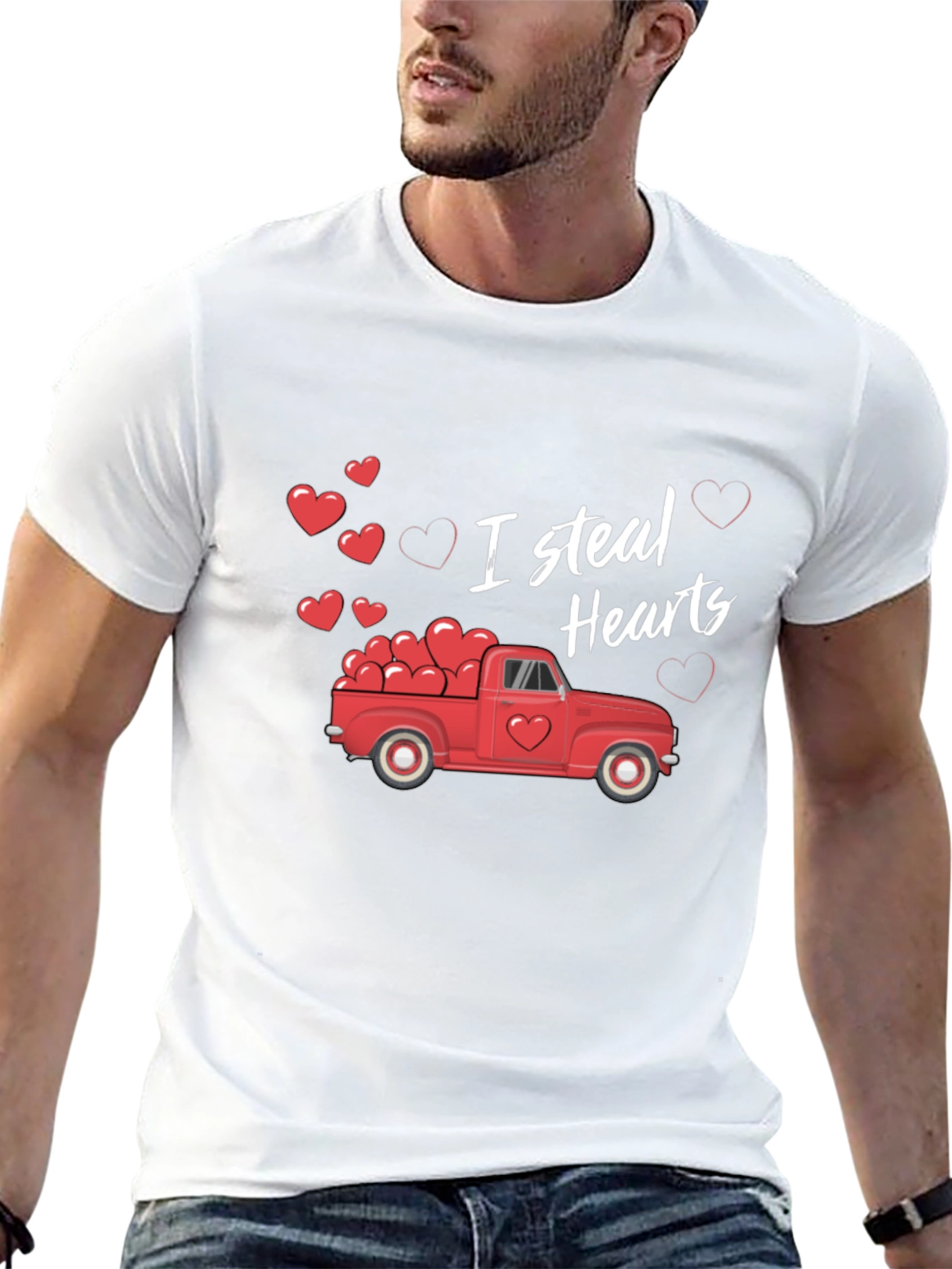 I Steal Hearts Valentines Day Truck Graphic Tee
