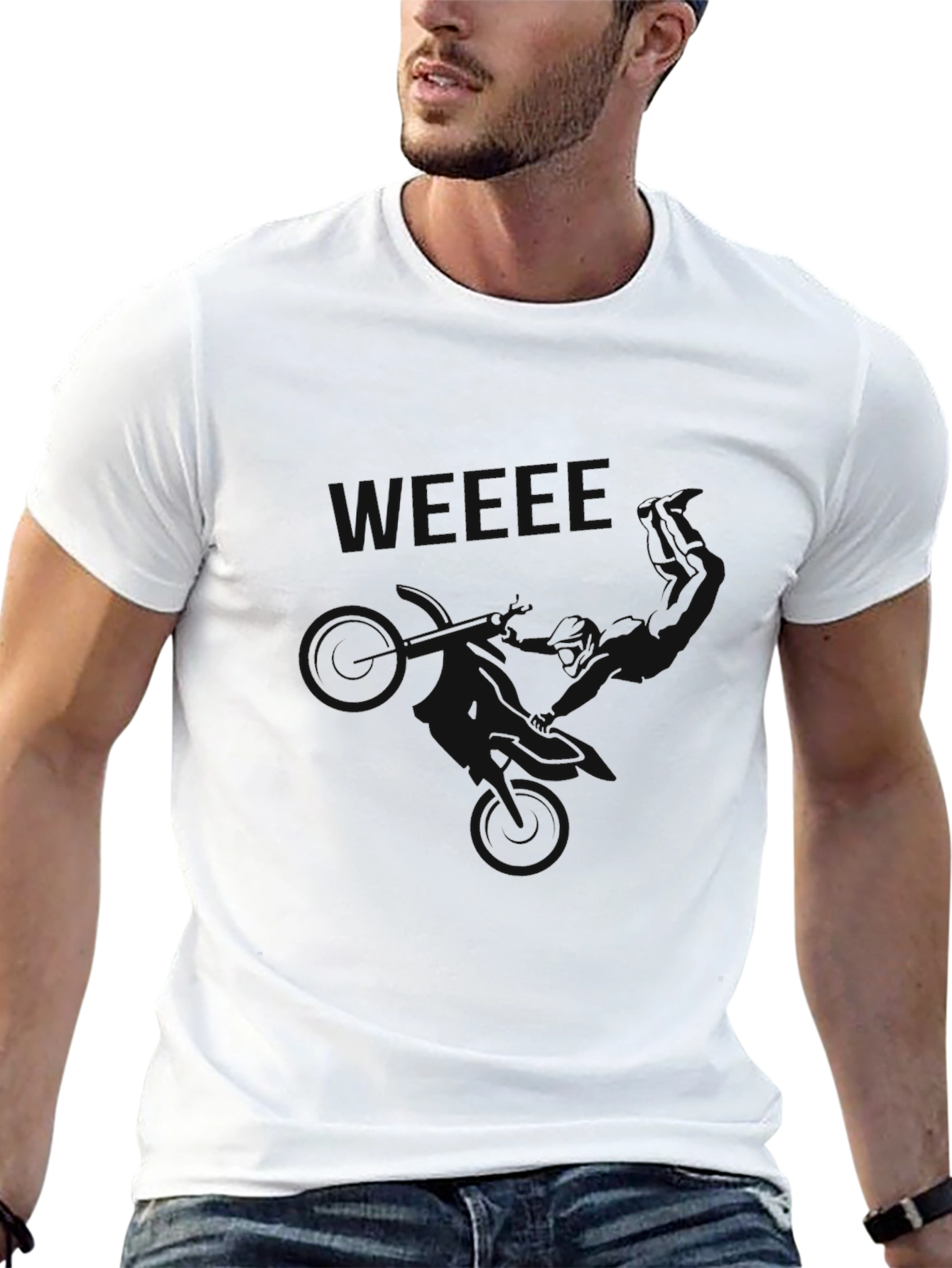 Black Graphic Tee - WEEEEE! Moto Design