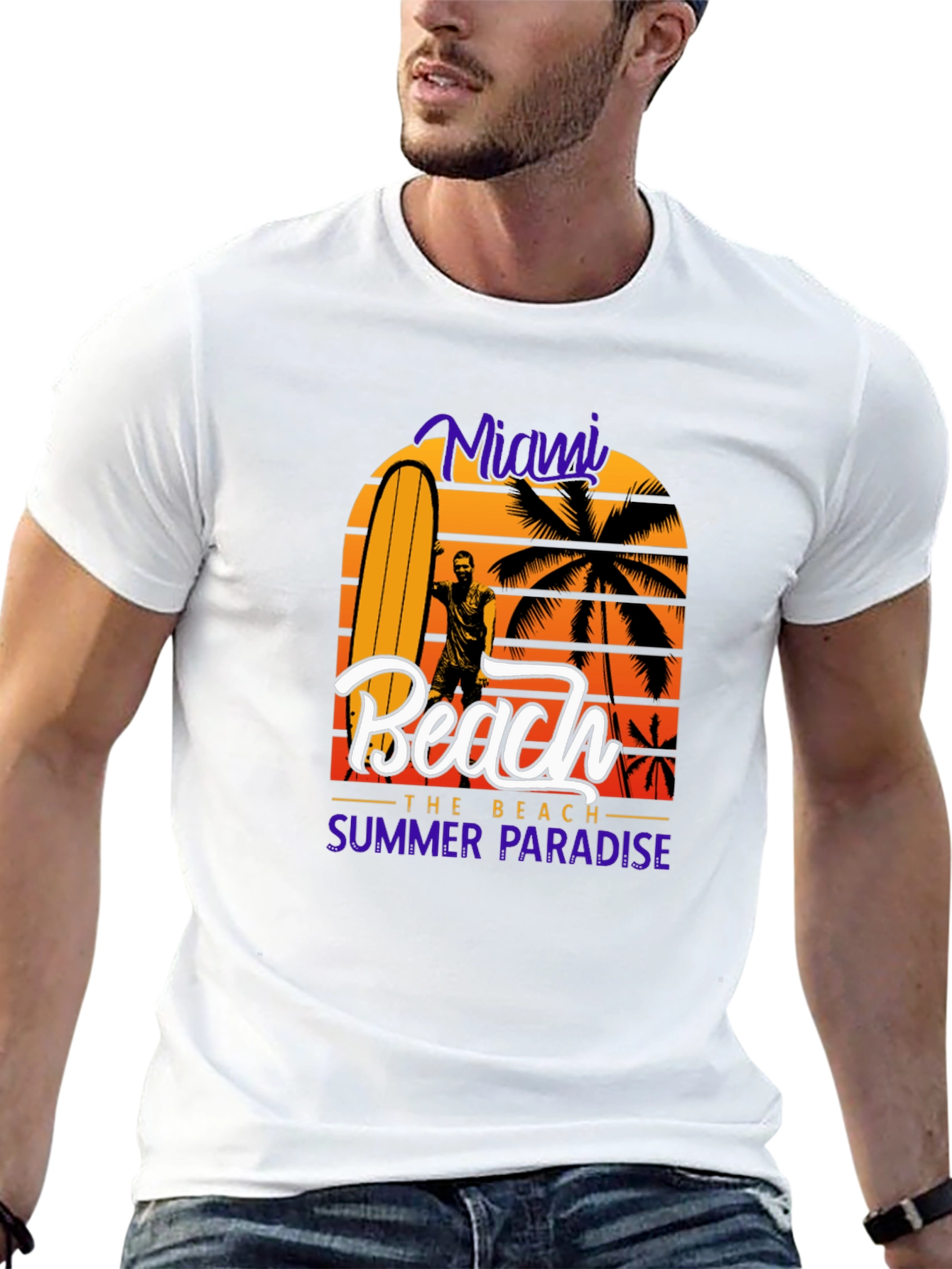 Miami Beach Summer Paradise Graphic T-Shirt