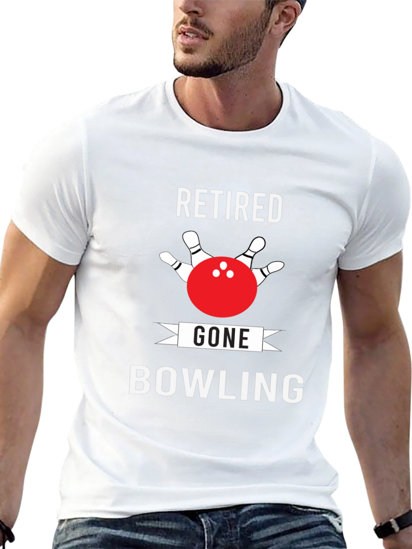 Retired Gone Bowling T-Shirt Novelty Graphic Tee