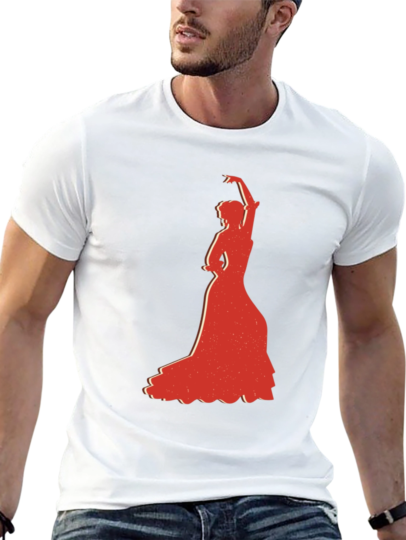 Flamenco Dancer Graphic Tee - Stylish Black T-Shirt