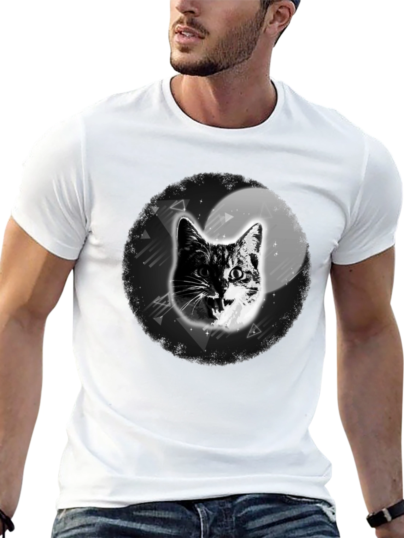 Cool Cat Graphic T-Shirt - Black
