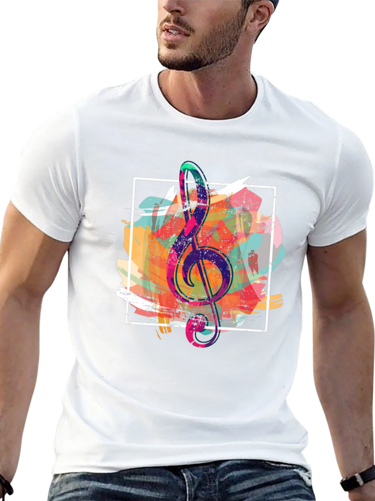 Abstract Treble Clef Graphic Tee