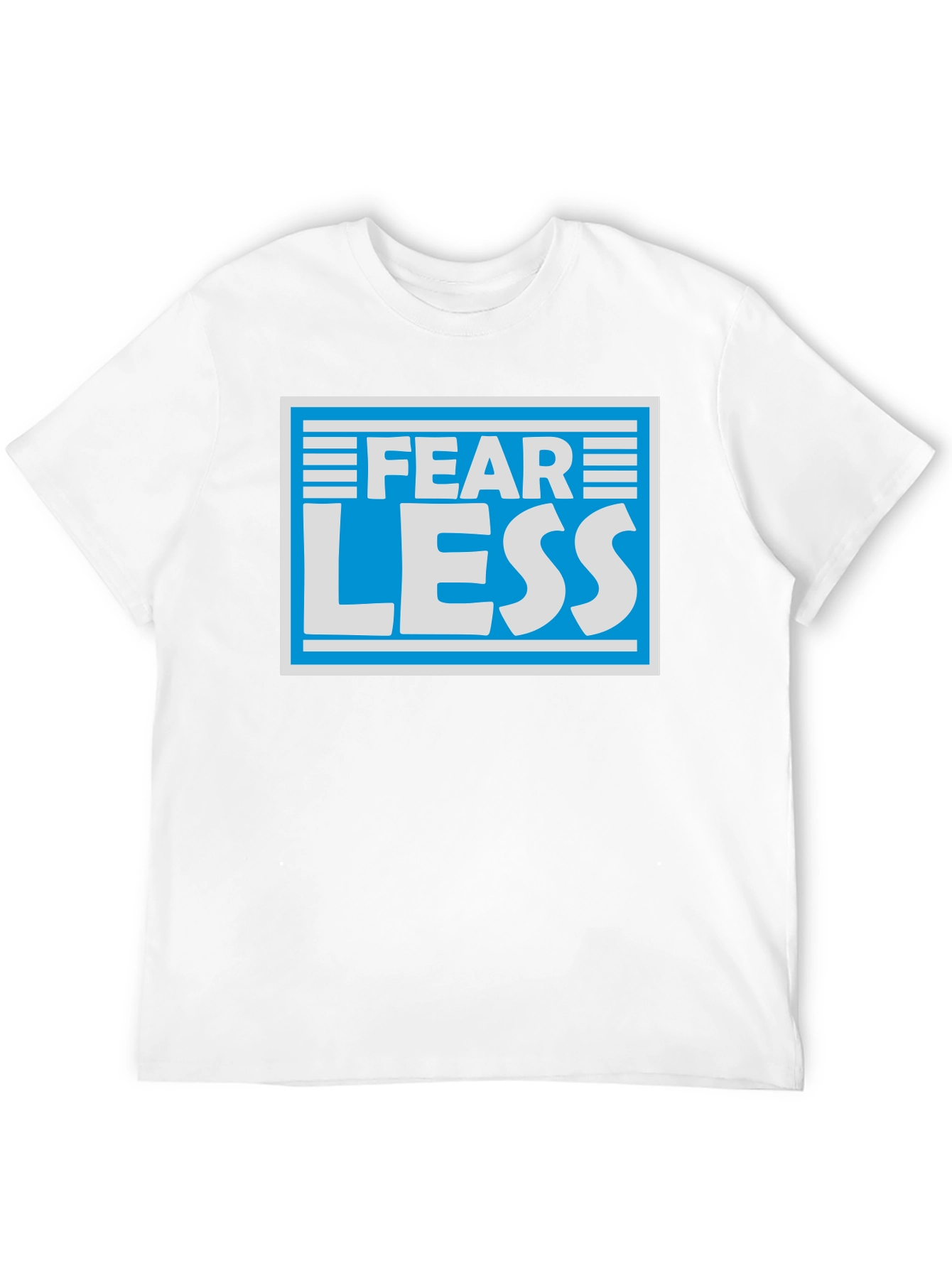 Fear Less Graphic T-Shirt - Blue & White Design
