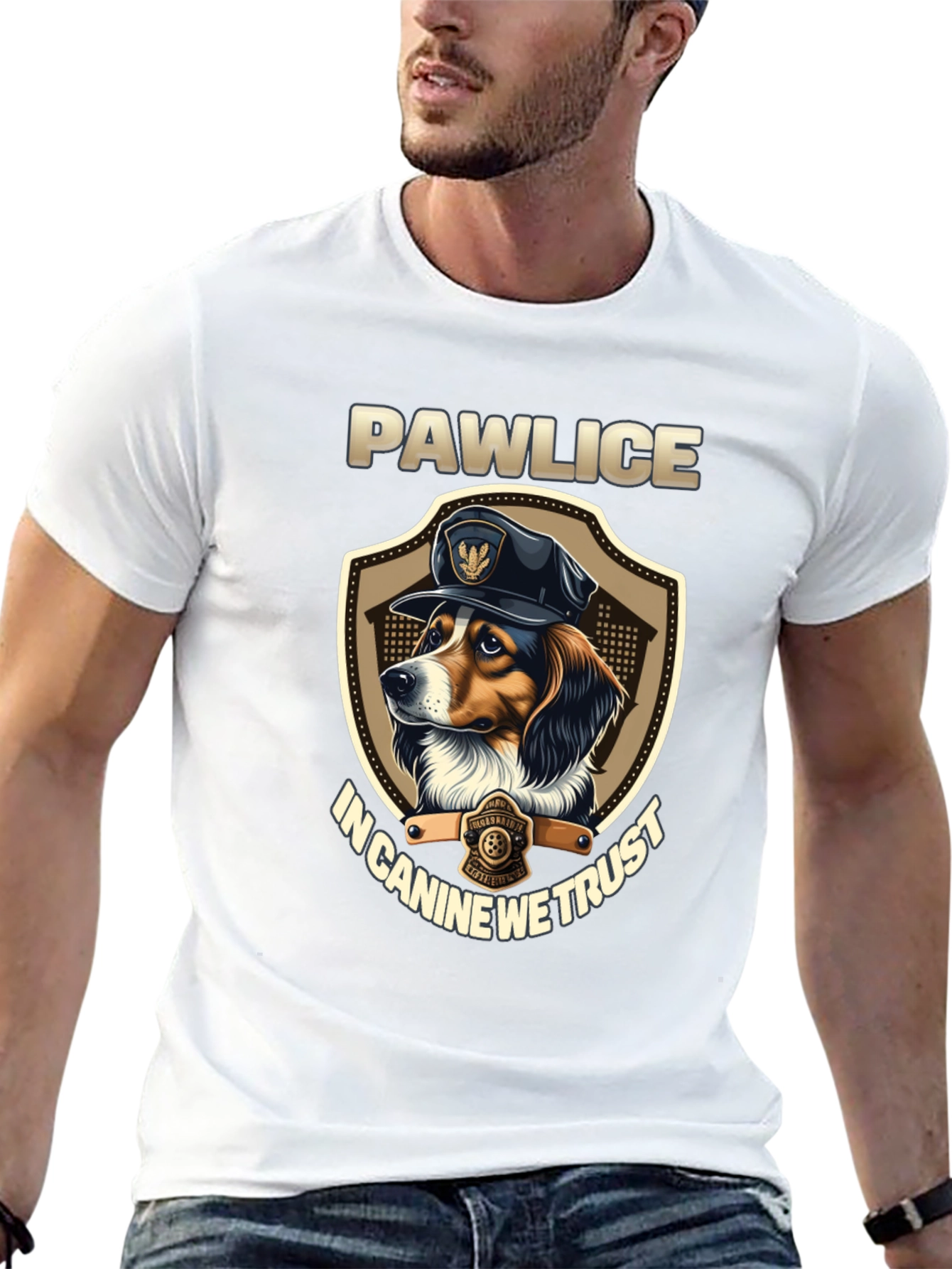 Pawlice Dog T-Shirt - In Canine We Trust