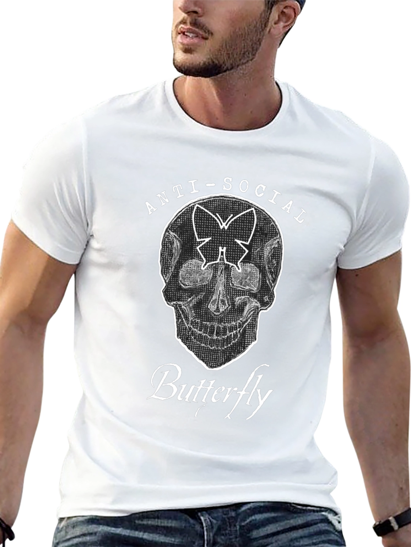Anti-Social Butterfly Graphic T-Shirt