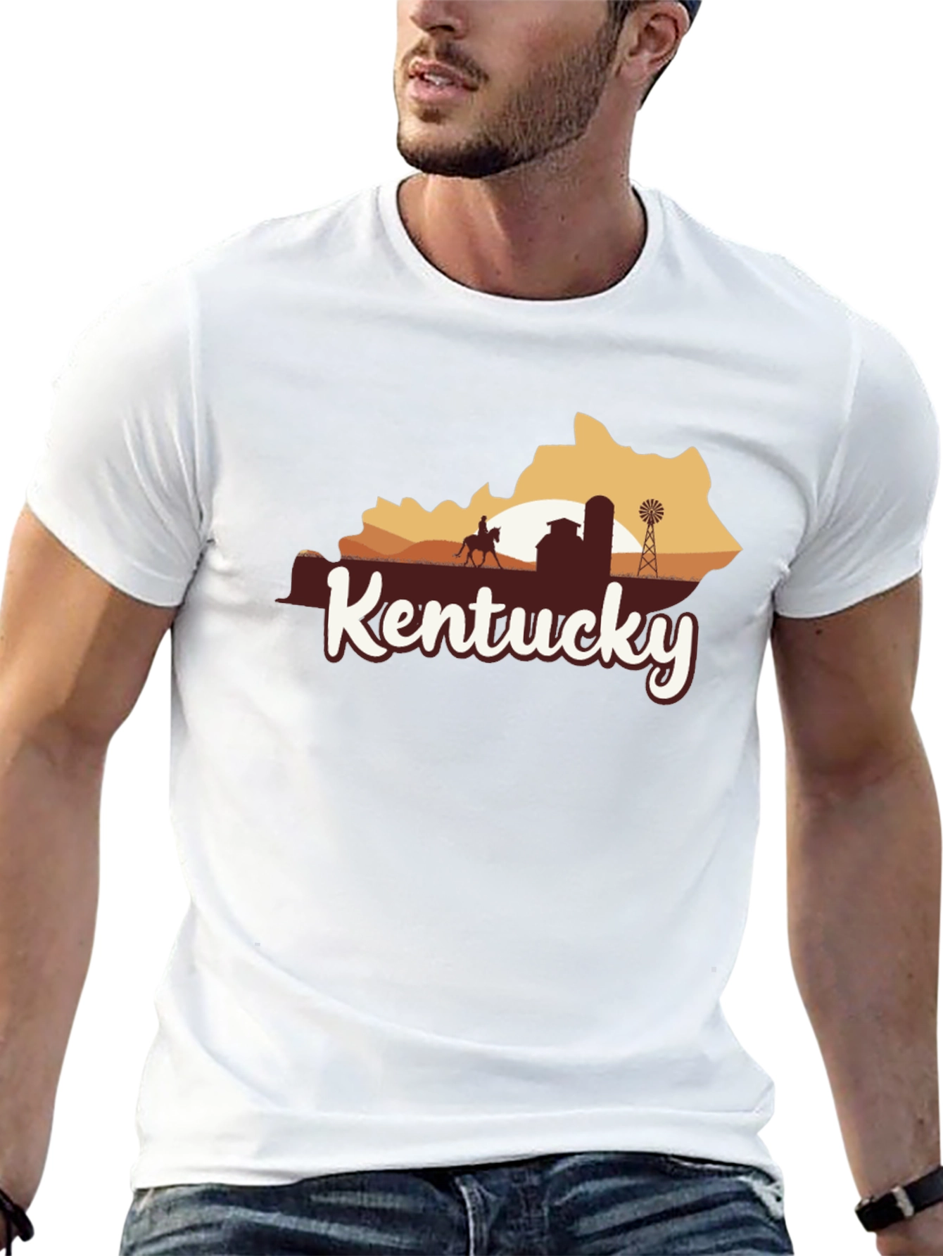 Kentucky State Silhouette Graphic T-Shirt