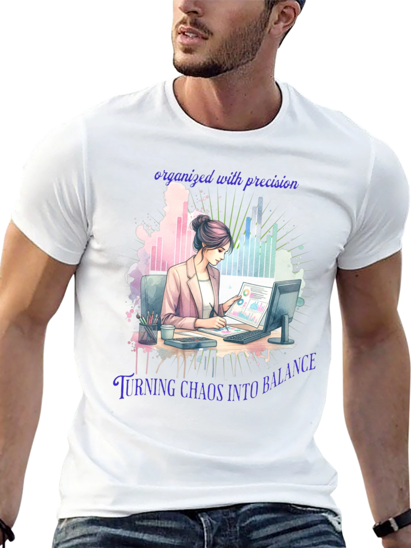 Organized Precision T-Shirt: Balance in Chaos