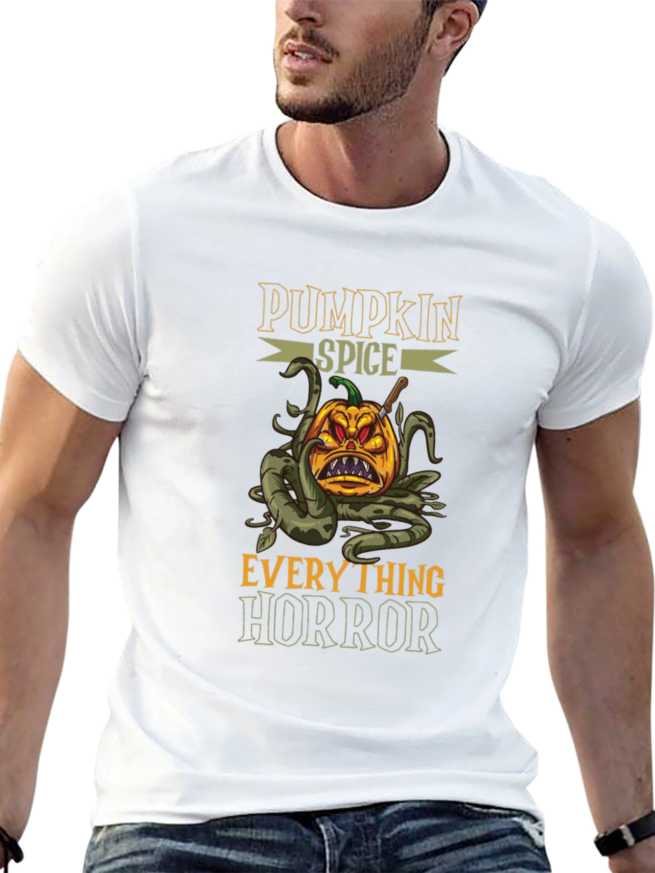 Pumpkin Spice Horror Graphic T-Shirt