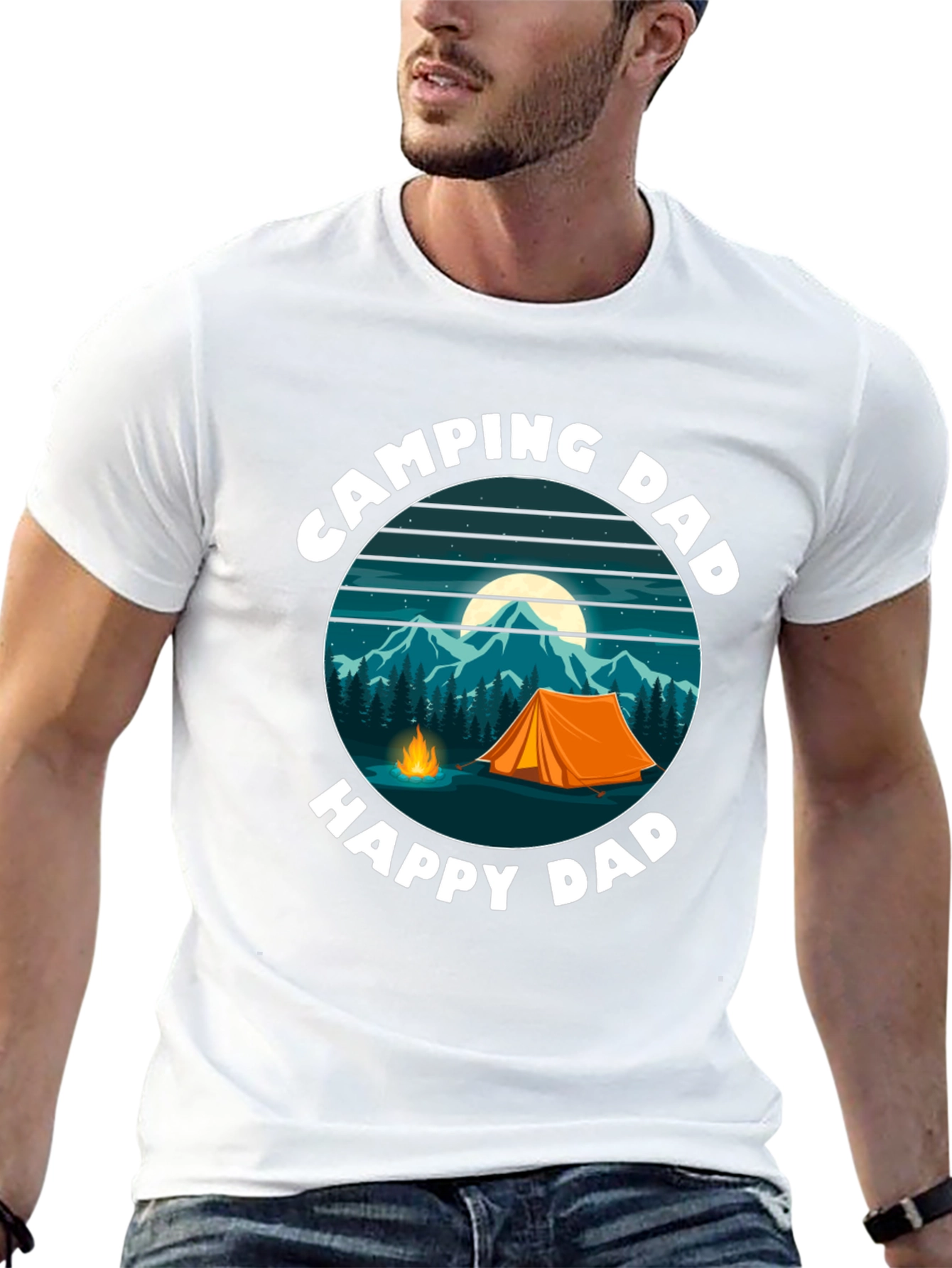Camping Dad T-Shirt - Happy Dad Design