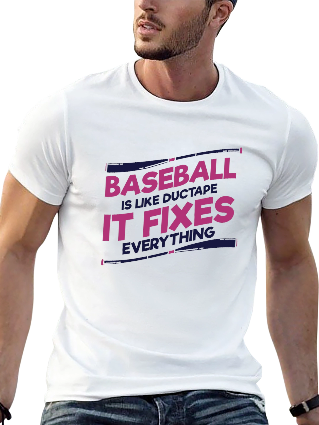 Baseball Fixes Everything T-Shirt - Black