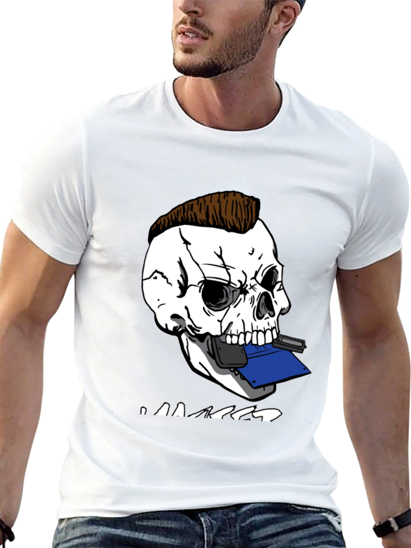 Skull Hacker Tee - Edgy Graphic T-Shirt