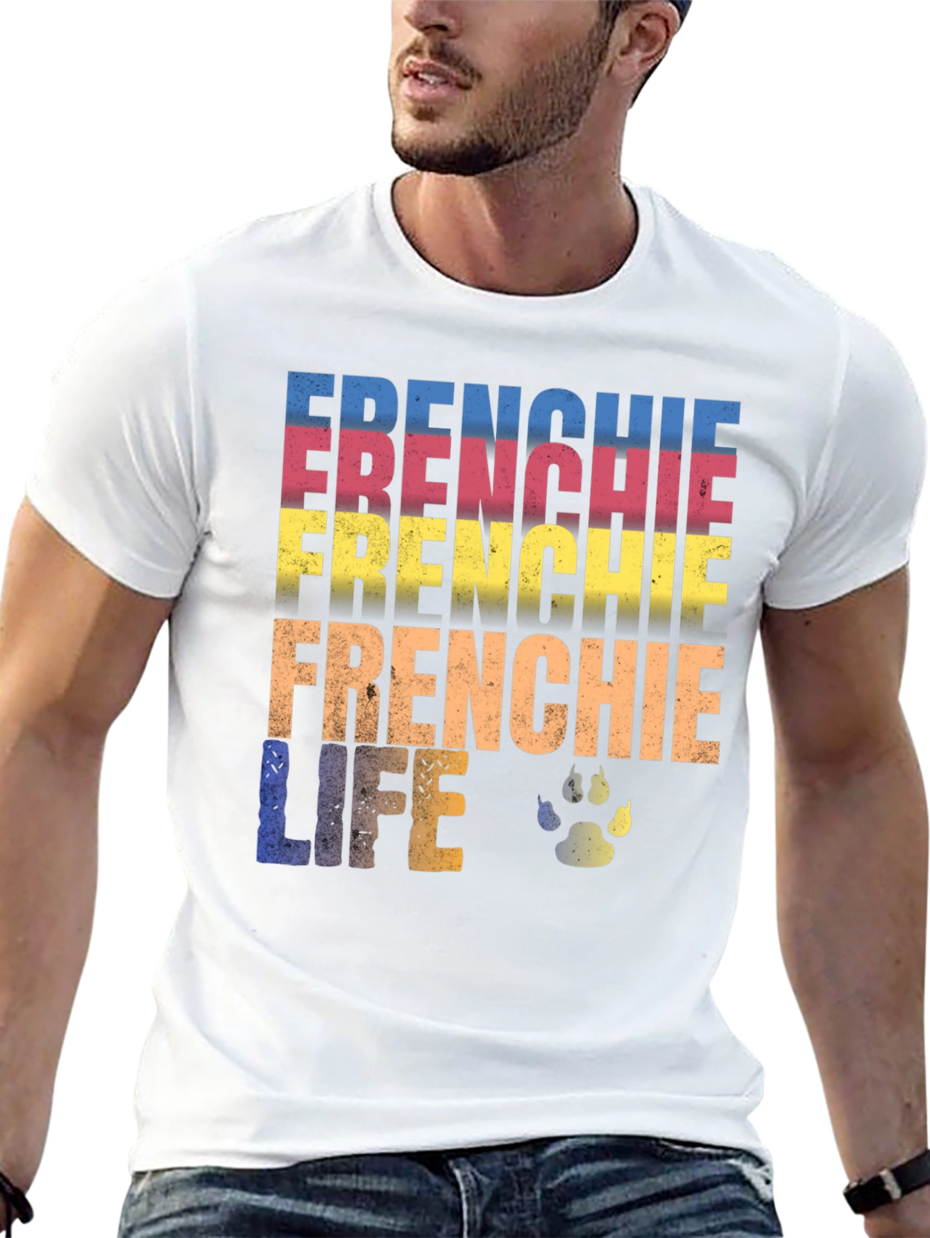 Frenchie Life T-Shirt - Dog Paw Design