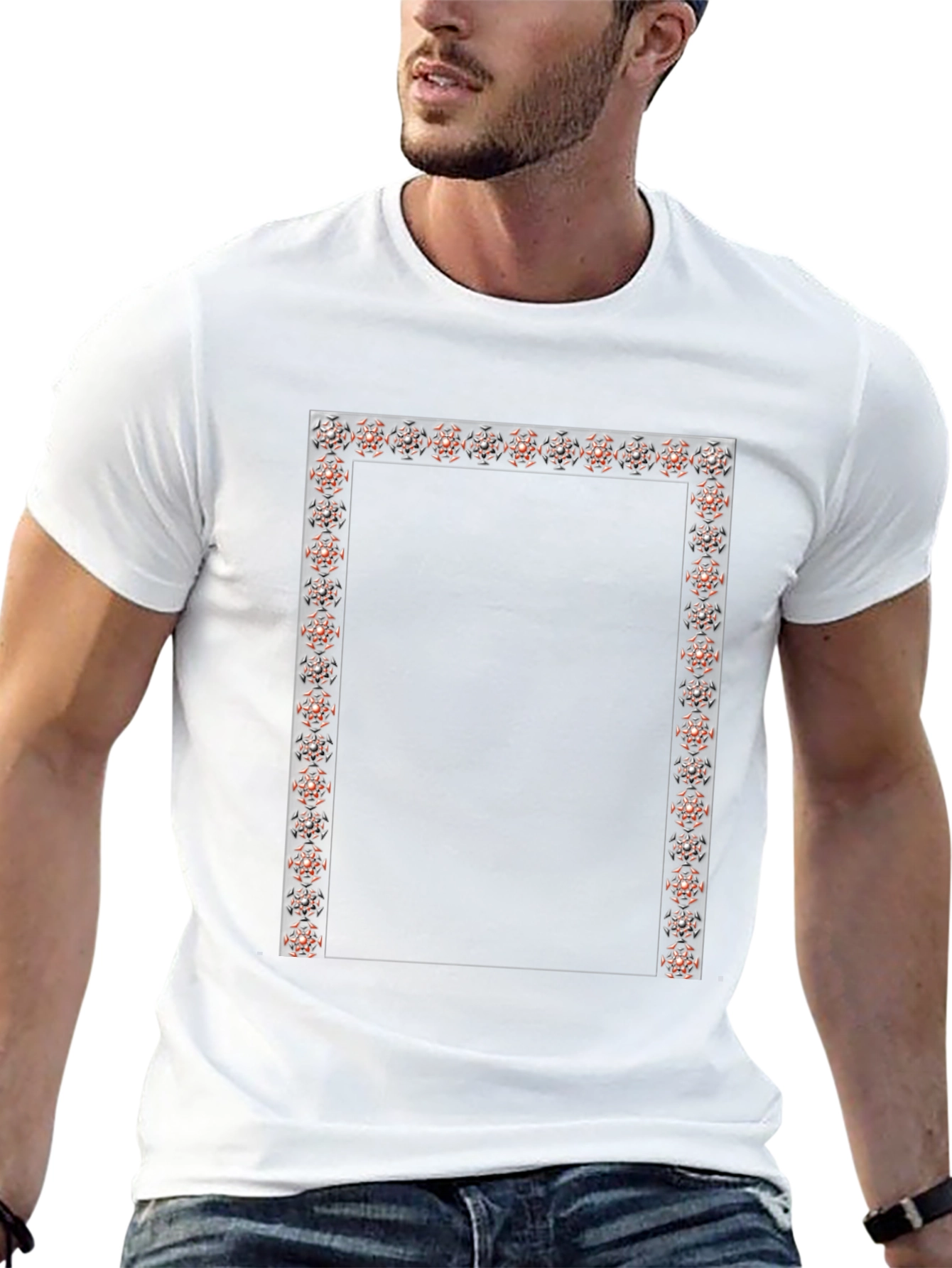 Geometric Frame Black Tee