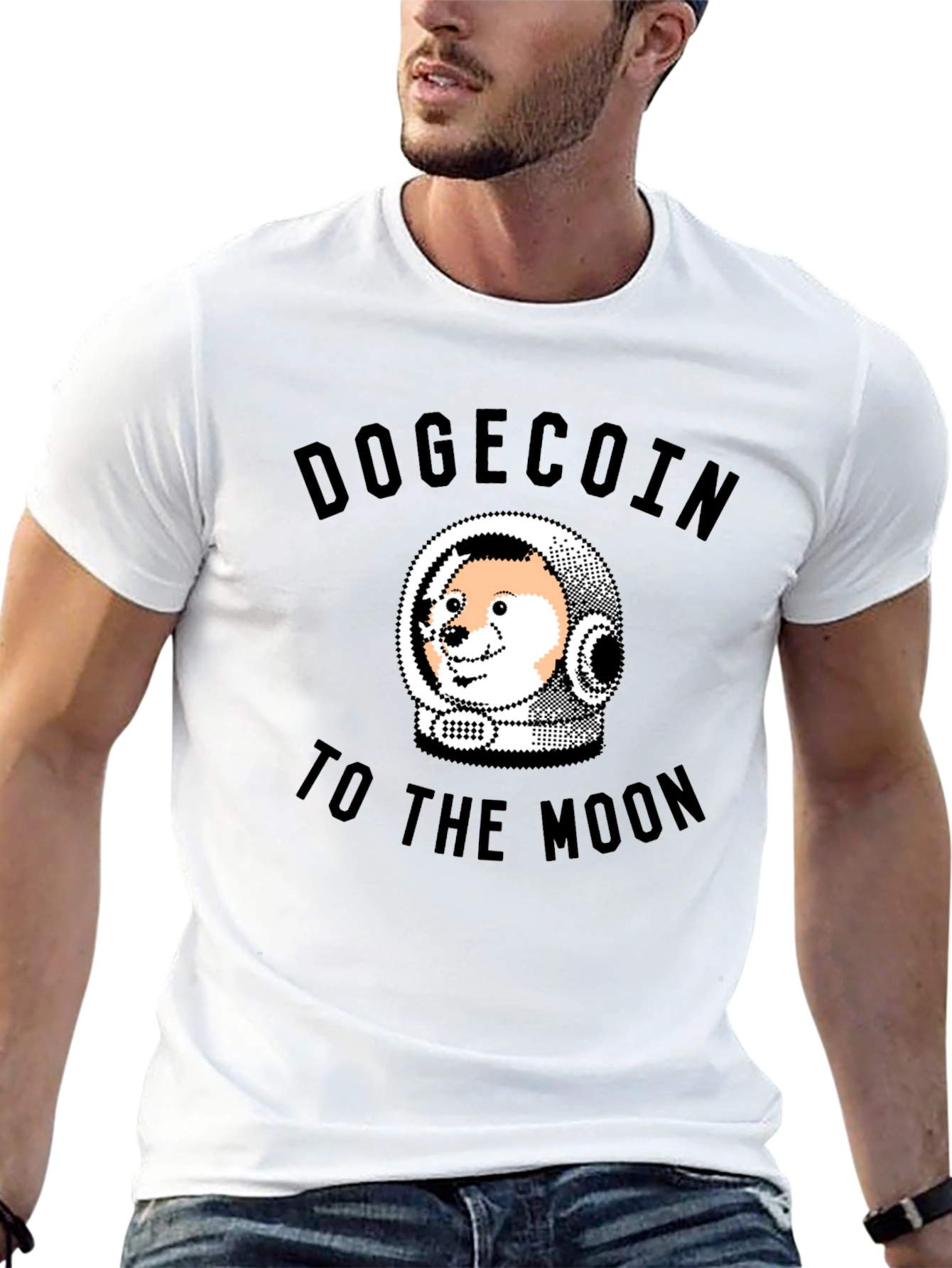 Dogecoin To The Moon Black T-Shirt