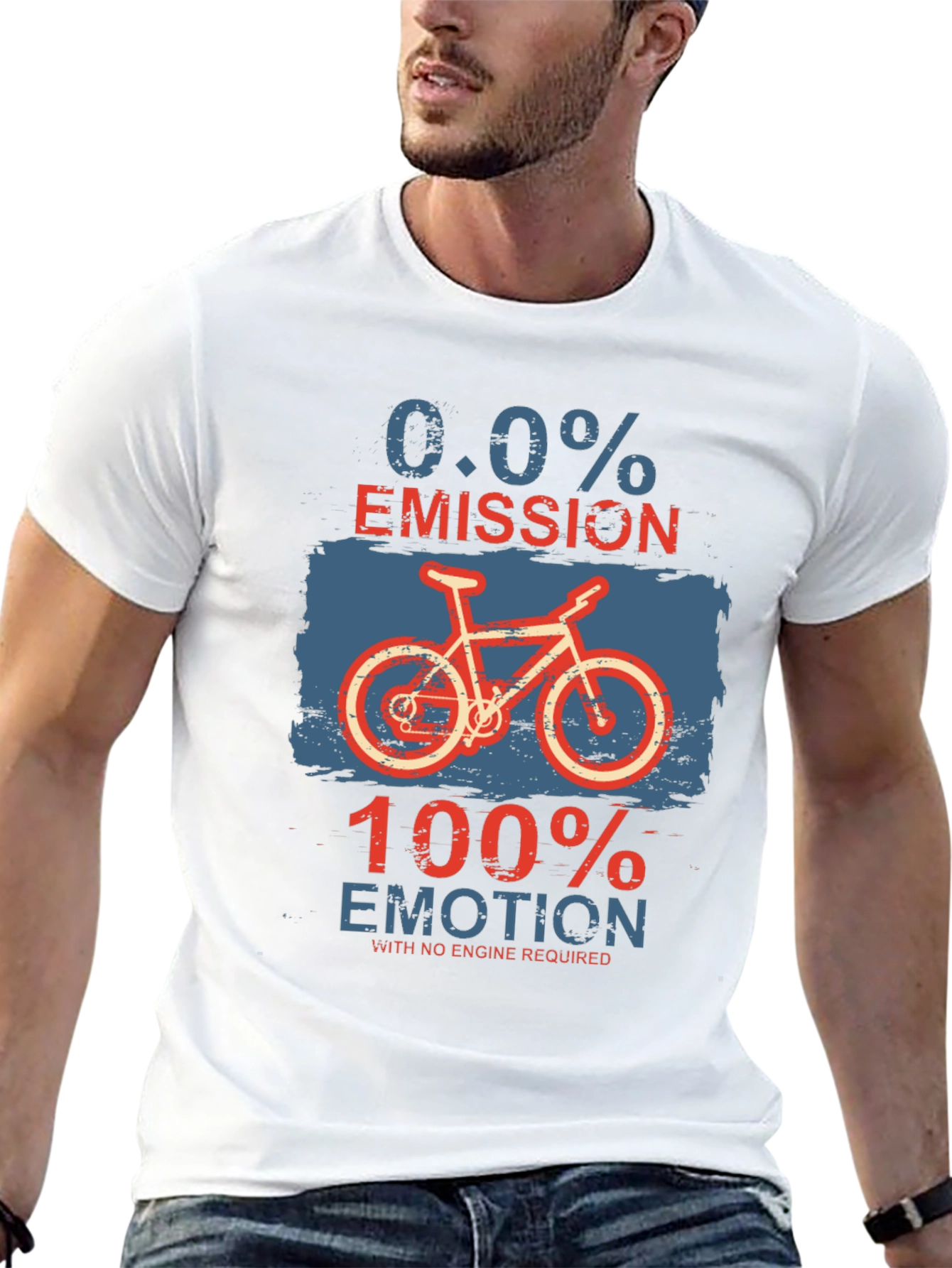 Eco-Friendly Biker T-Shirt: Zero Emission Full Emotion