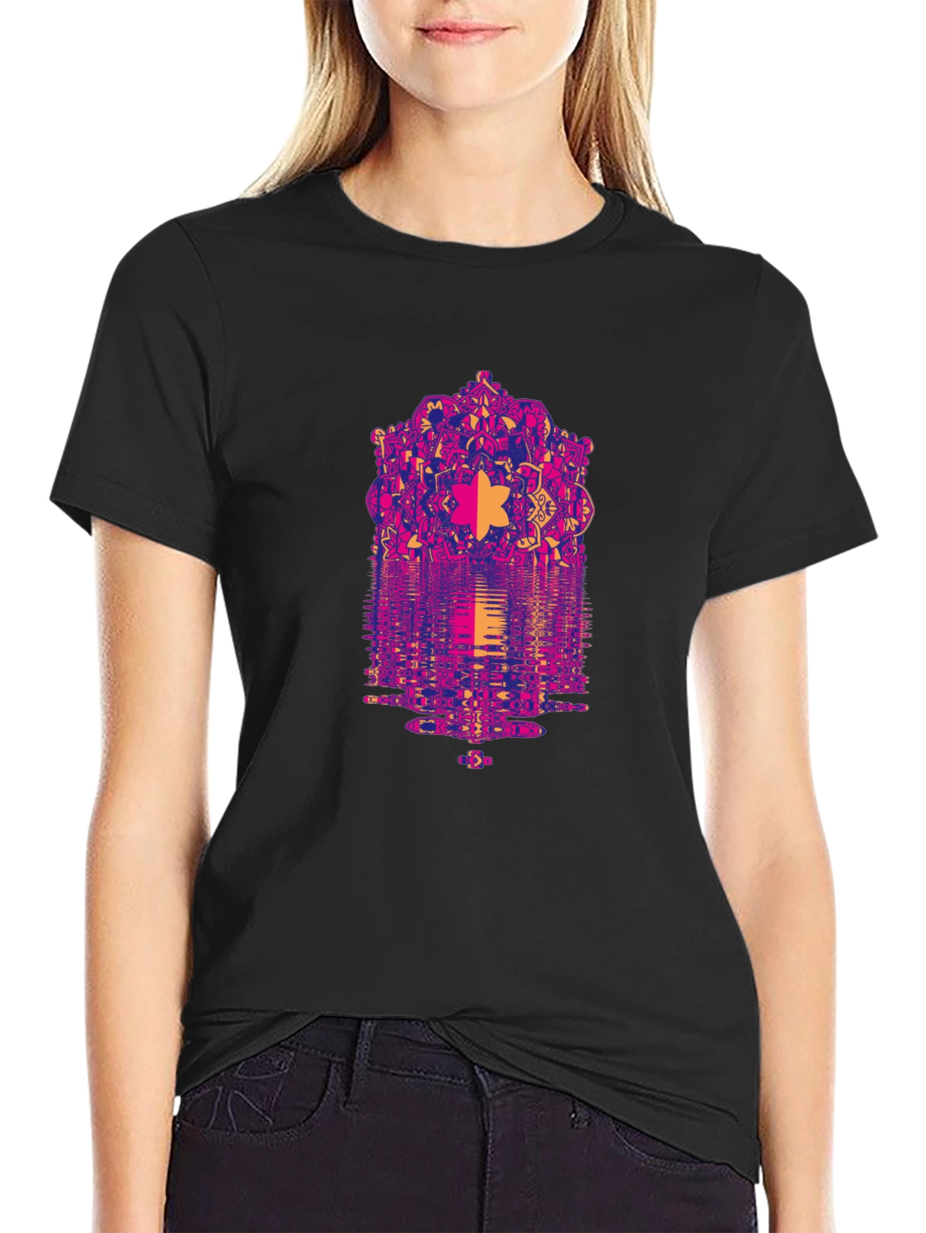 Psychedelic Mandala Reflection Graphic T-Shirt