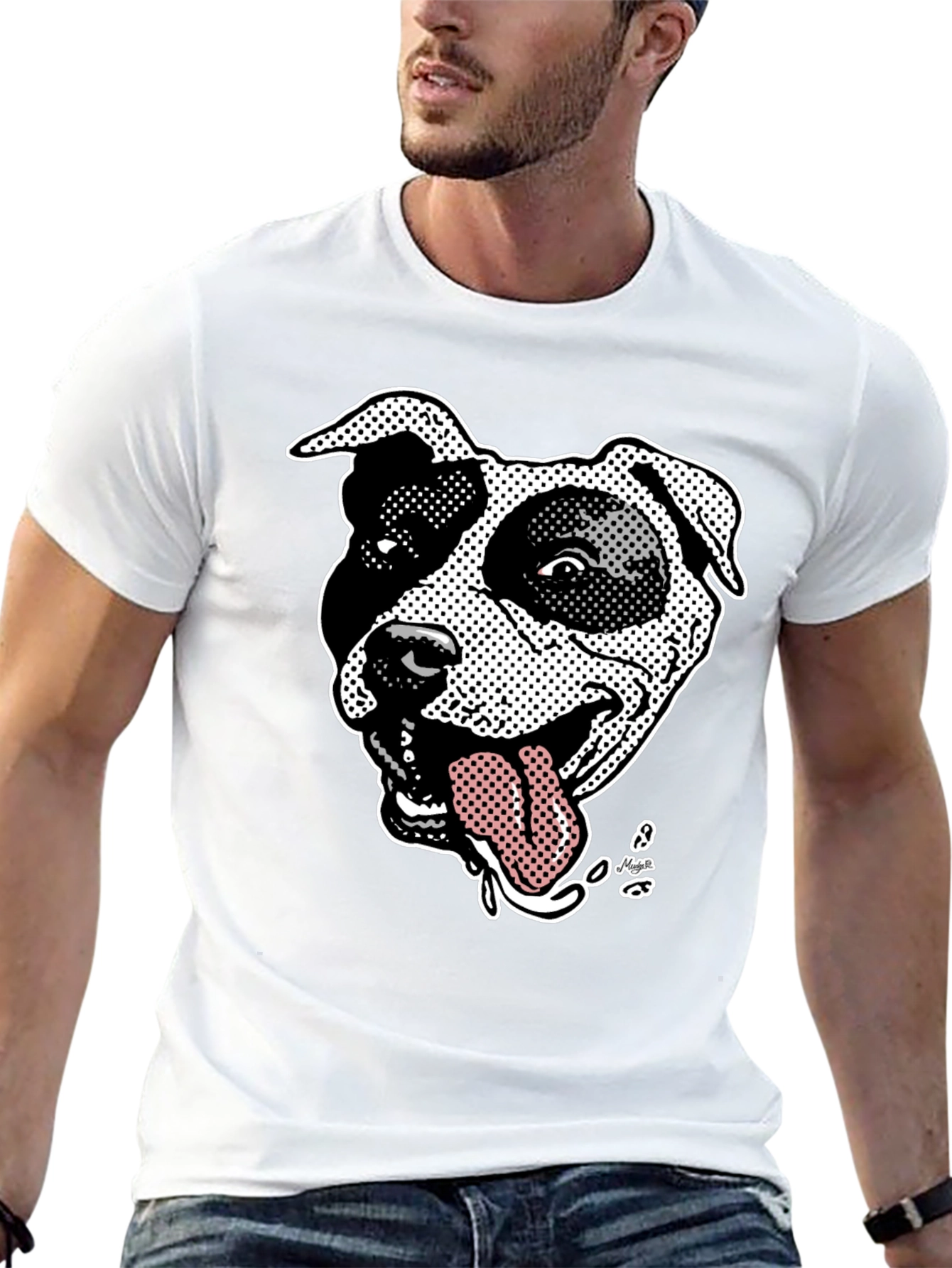 Pitbull Dog Graphic Black T-Shirt