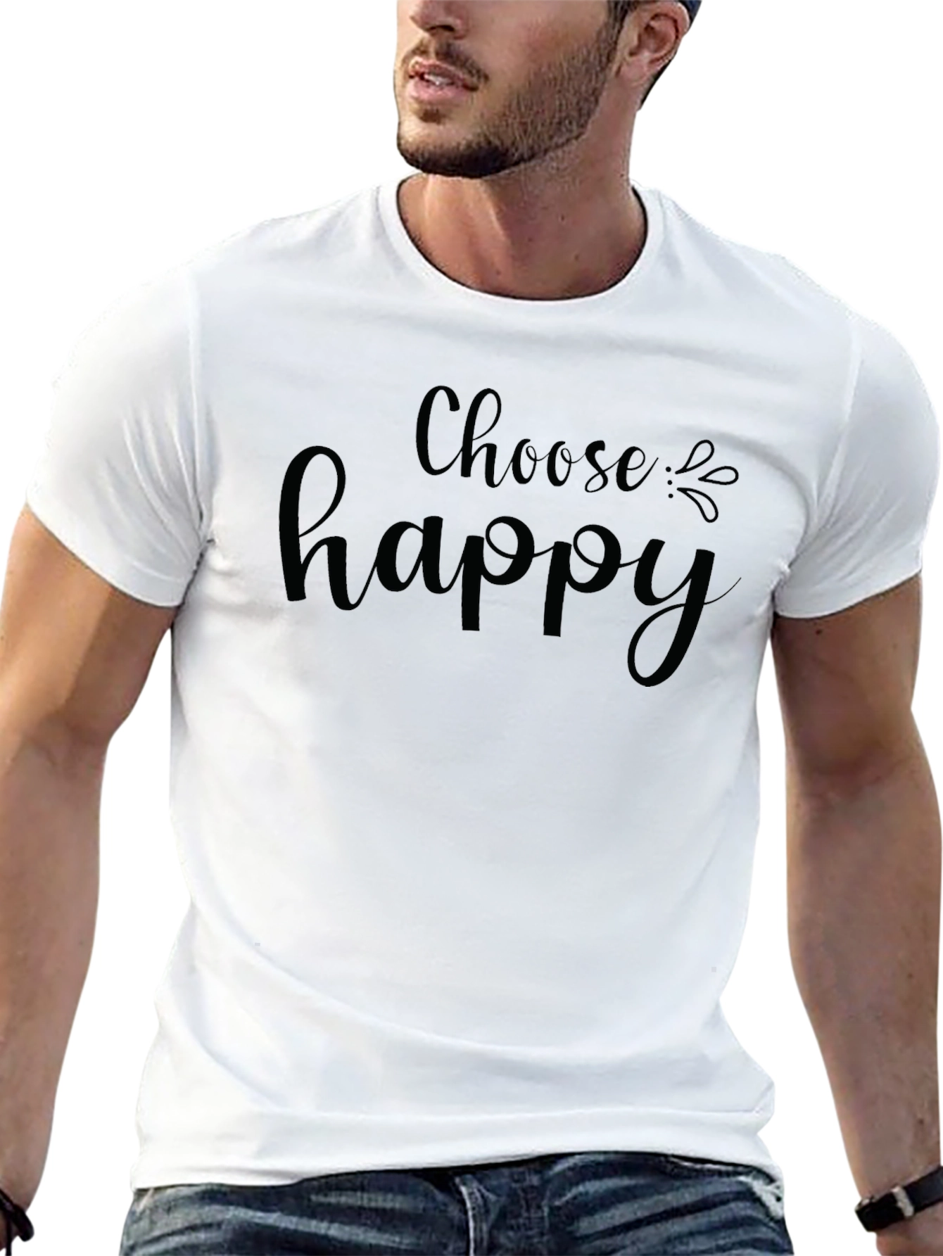 Choose Happy Black T-Shirt - Inspiring Positive Vibes