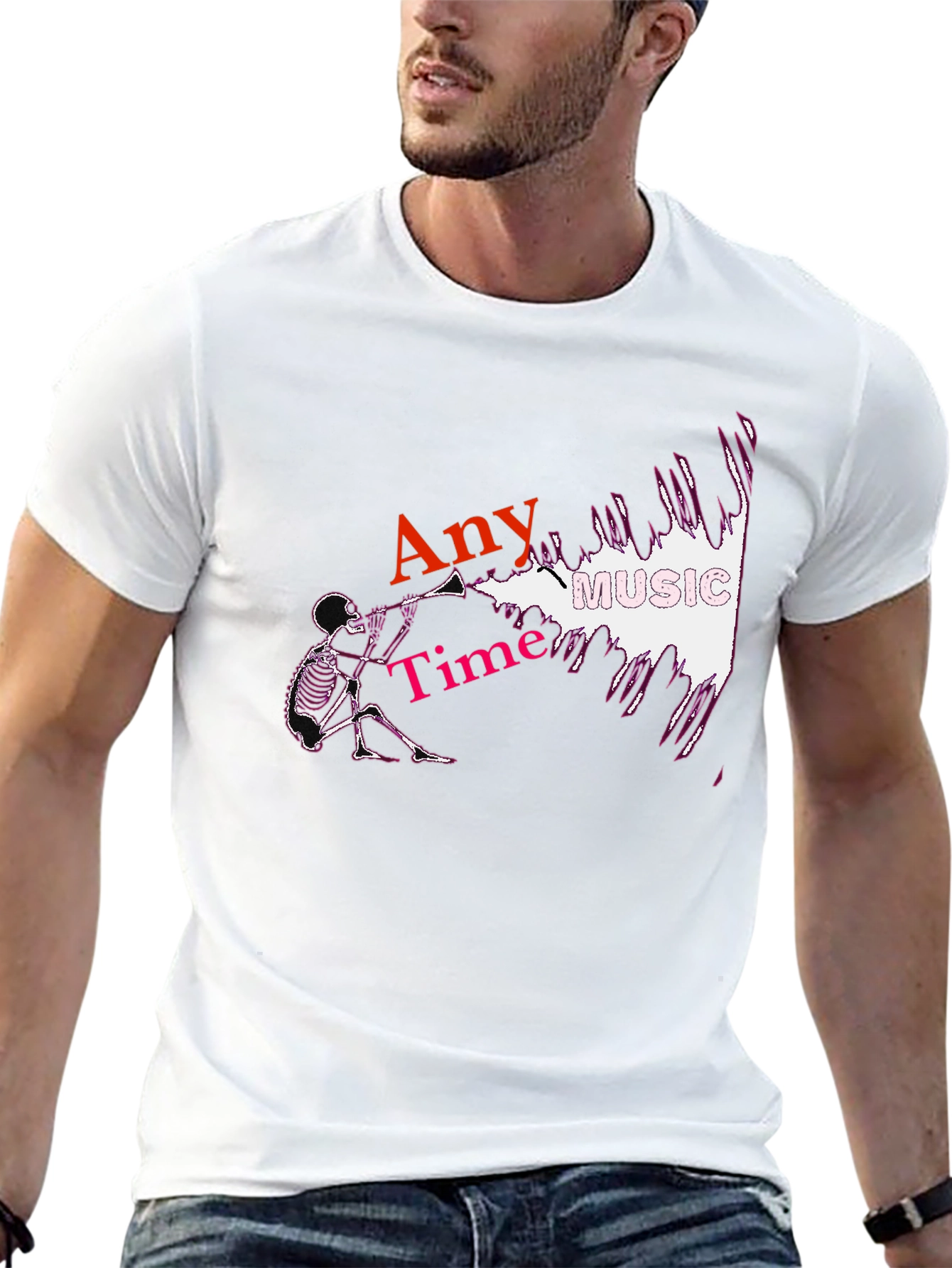 Any Time Music Skeleton T-Shirt