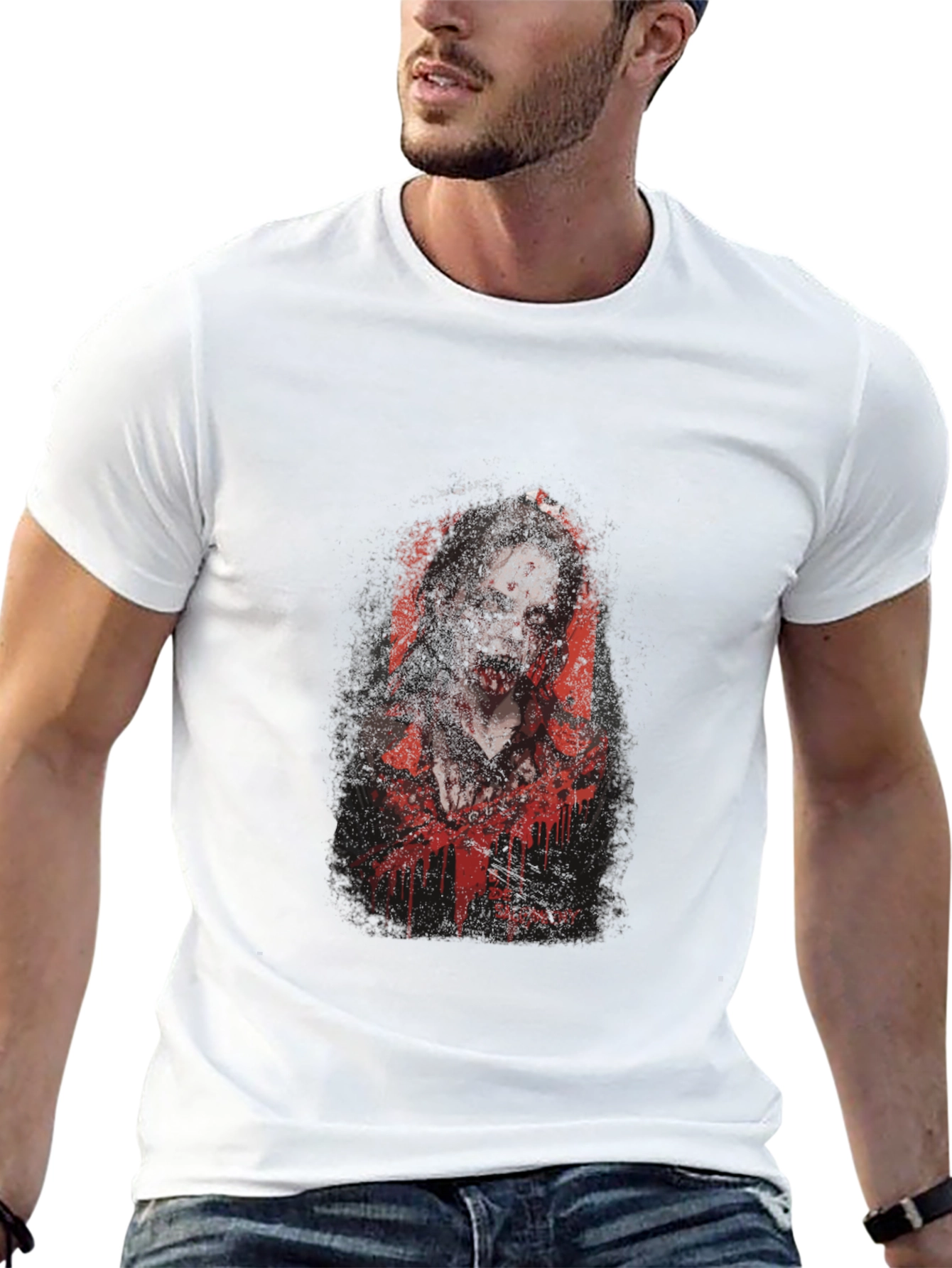 Zombie Graphic Print Tee - Black