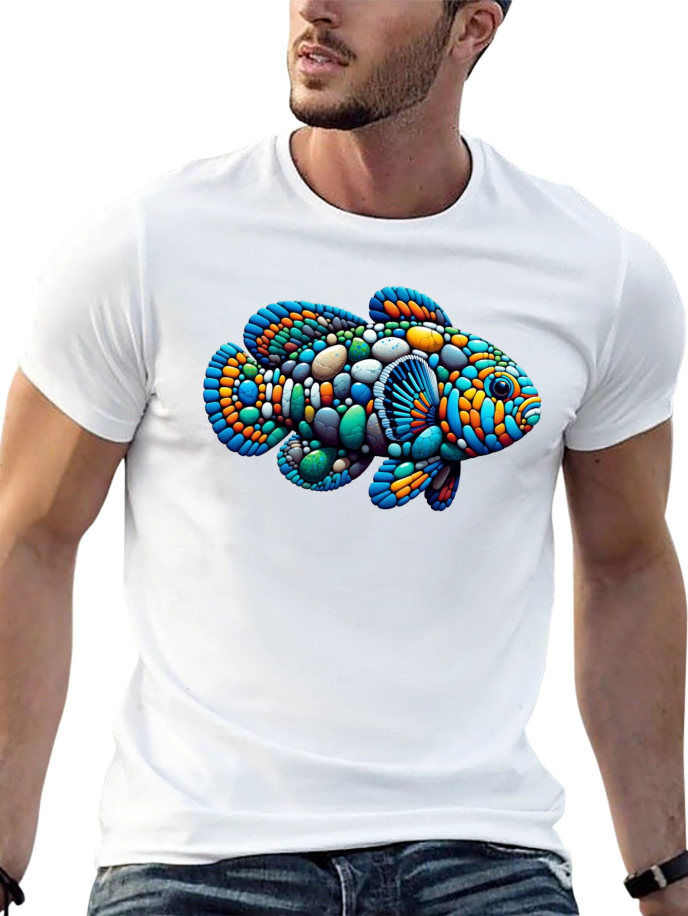 Artistic Fish Graphic Tee - Unique Design
