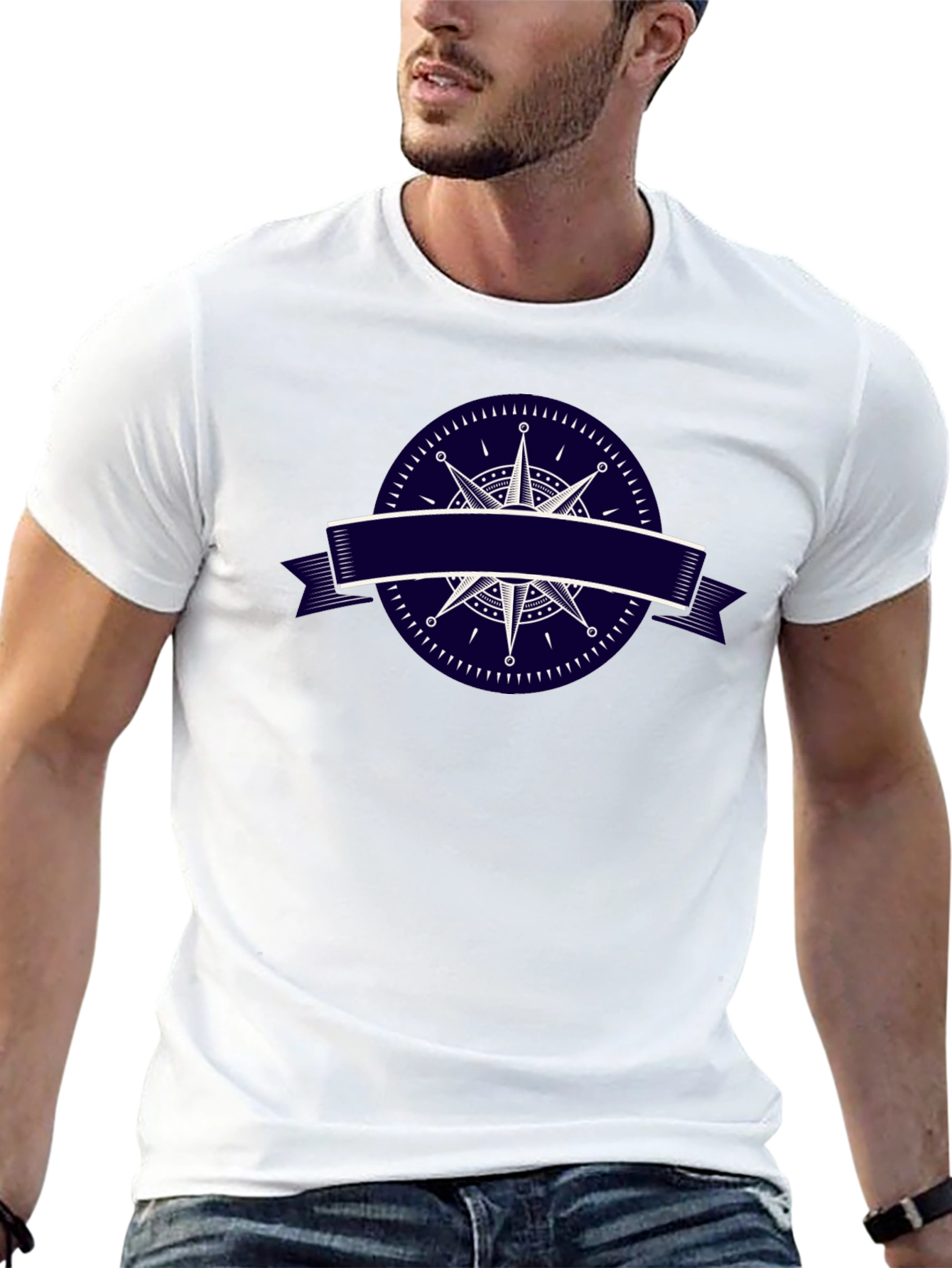 Nautical Compass Graphic Black T-Shirt