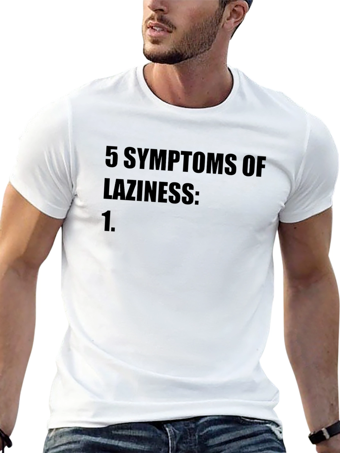 Lazy Humor T-Shirt: 5 Symptoms of Laziness