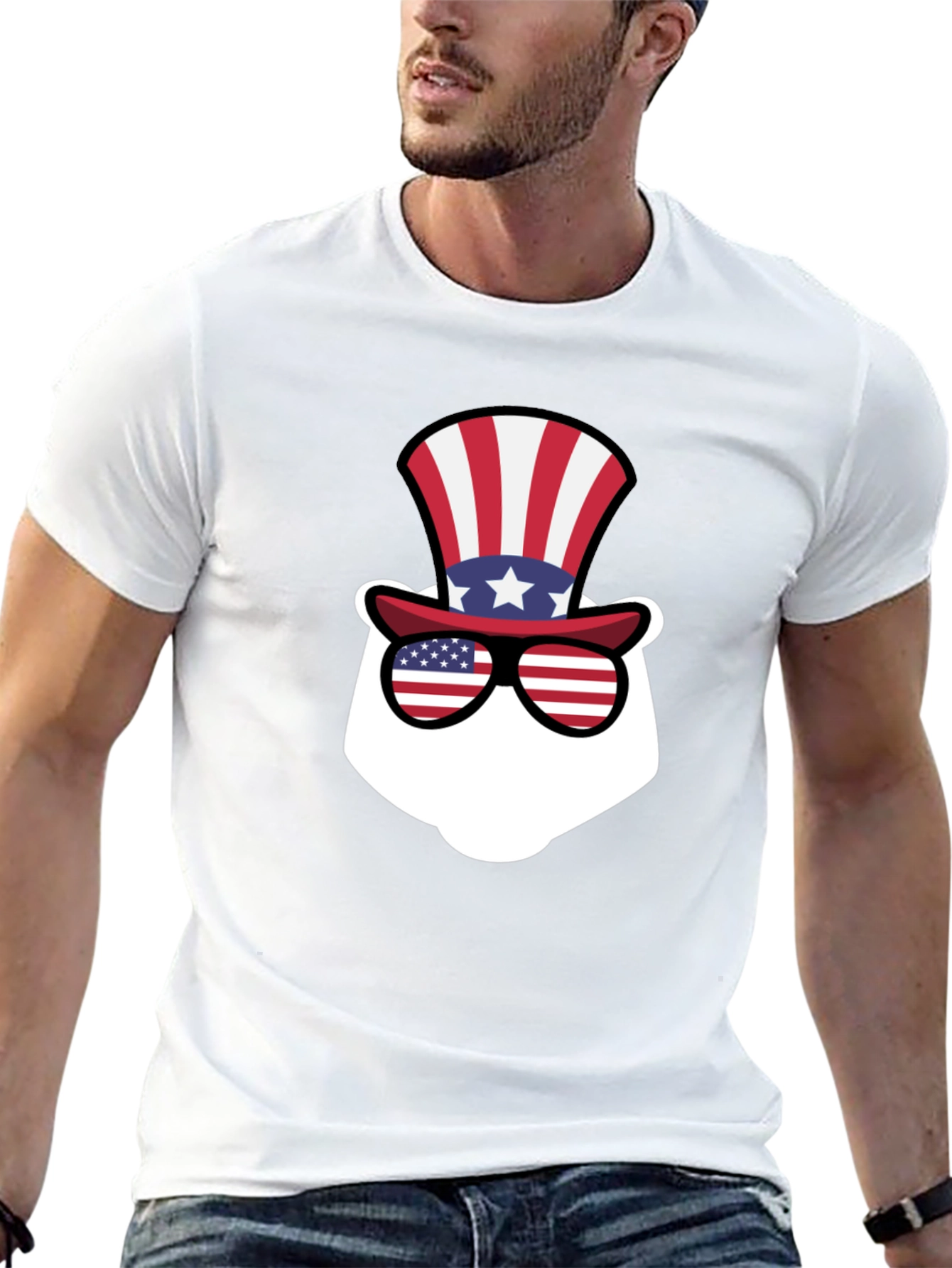 Patriotic Bear Graphic T-Shirt