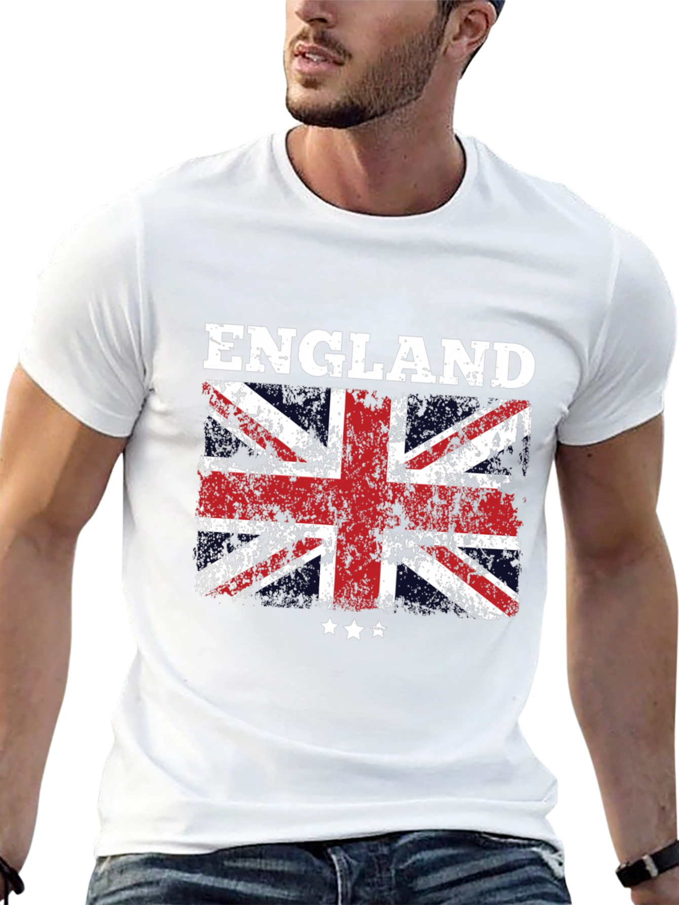 England Flag Graphic T-Shirt - Distressed Union Jack