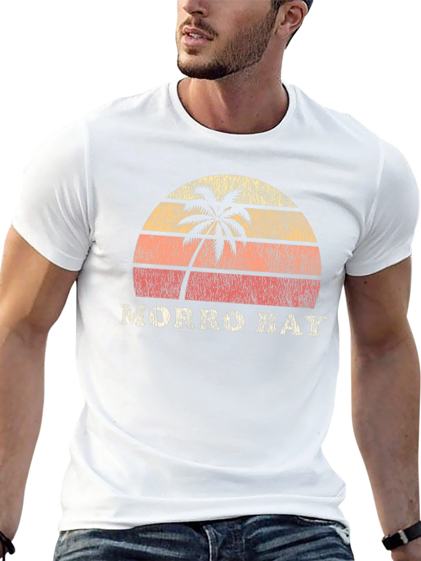 Morro Bay Retro Sunset Graphic Tee - Black