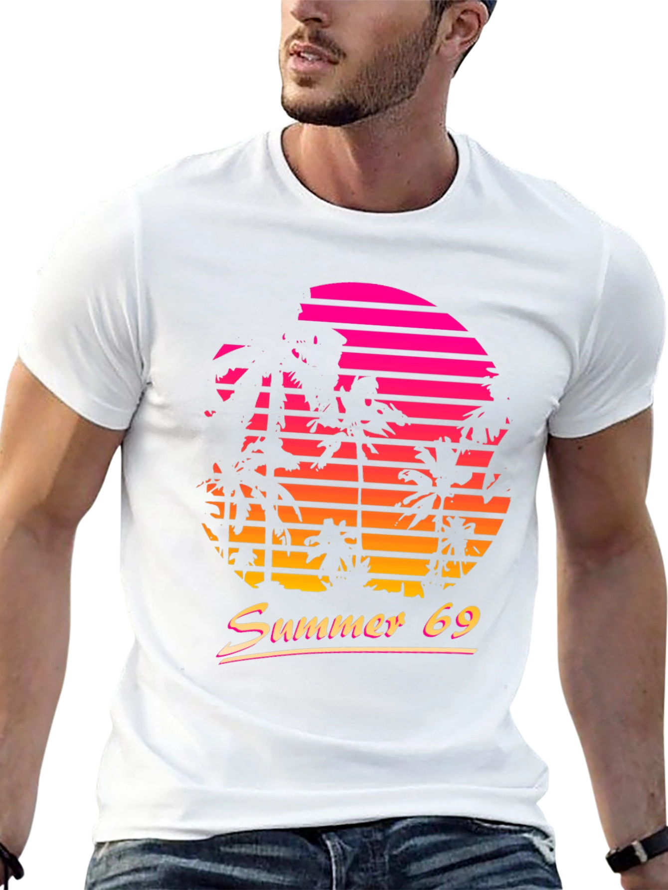 Summer 69 Retro Sunset Graphic T-Shirt