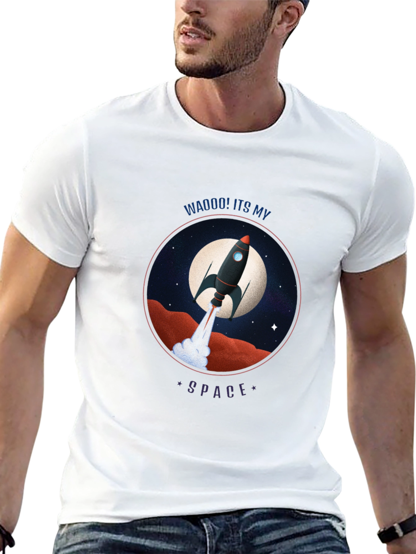 Rocket in Space Graphic Tee