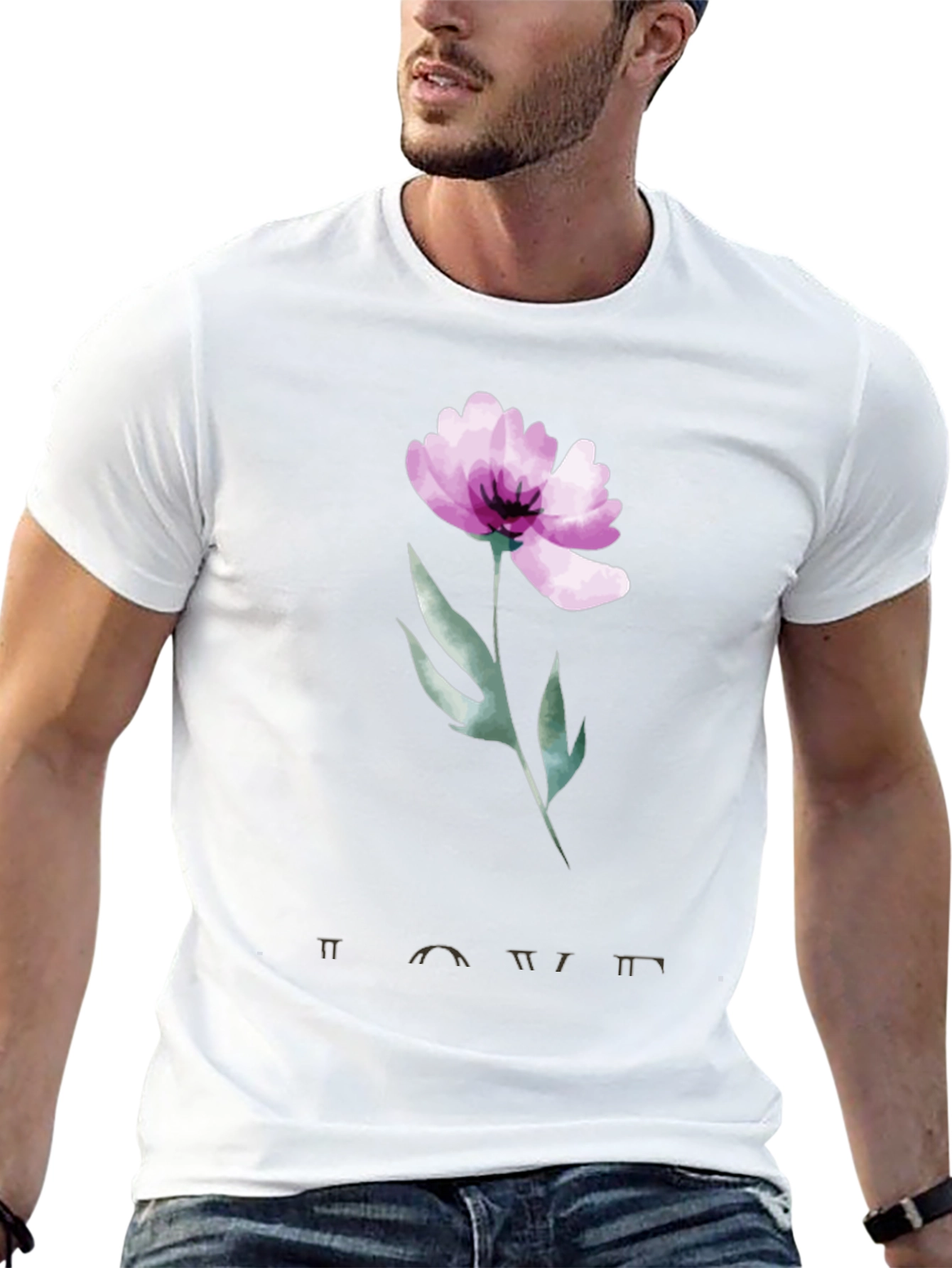 Floral Love T-Shirt - Artistic Graphic Tee
