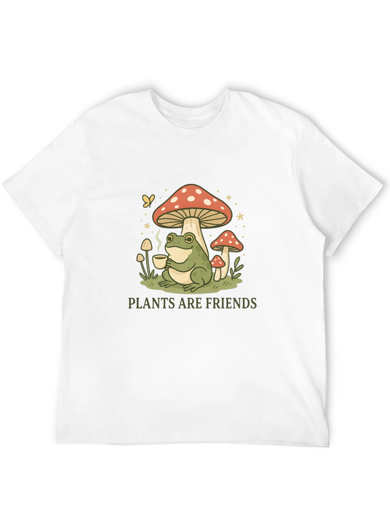 Plants Are Friends Graphic Tee - Mushroom Frog