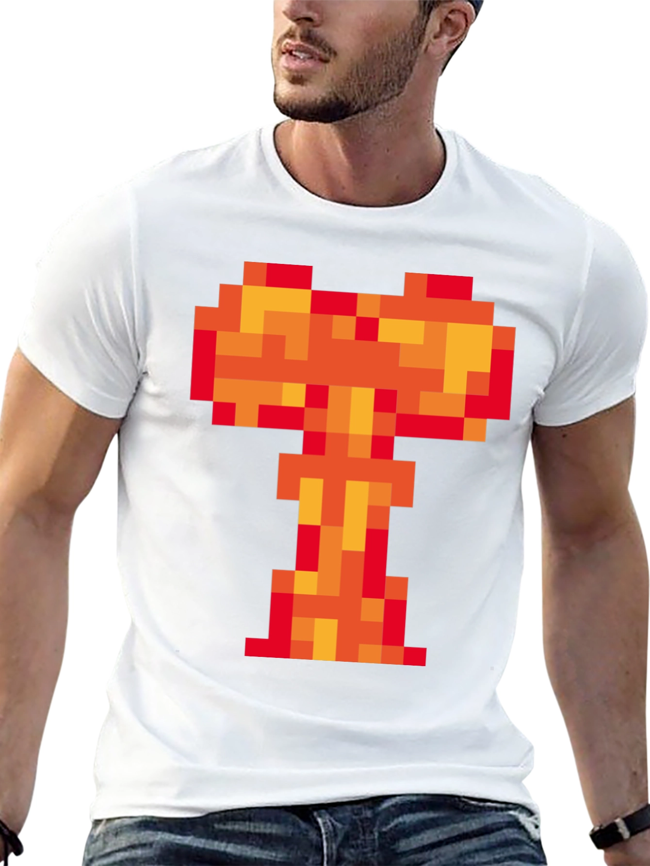 Pixel Fire T-Shirt - Retro Gaming Style