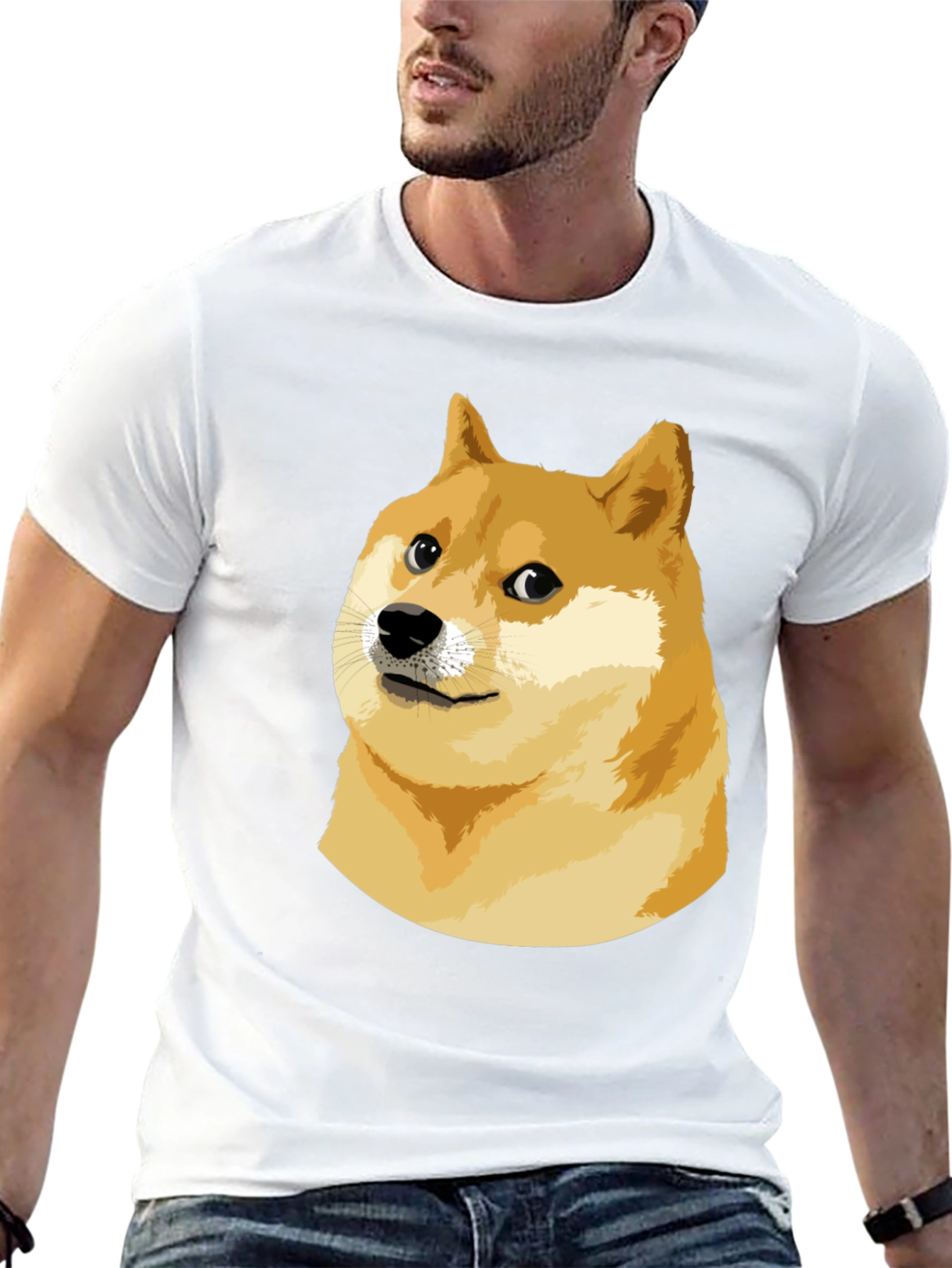Doge Meme Graphic Tee - Black Cotton T-Shirt