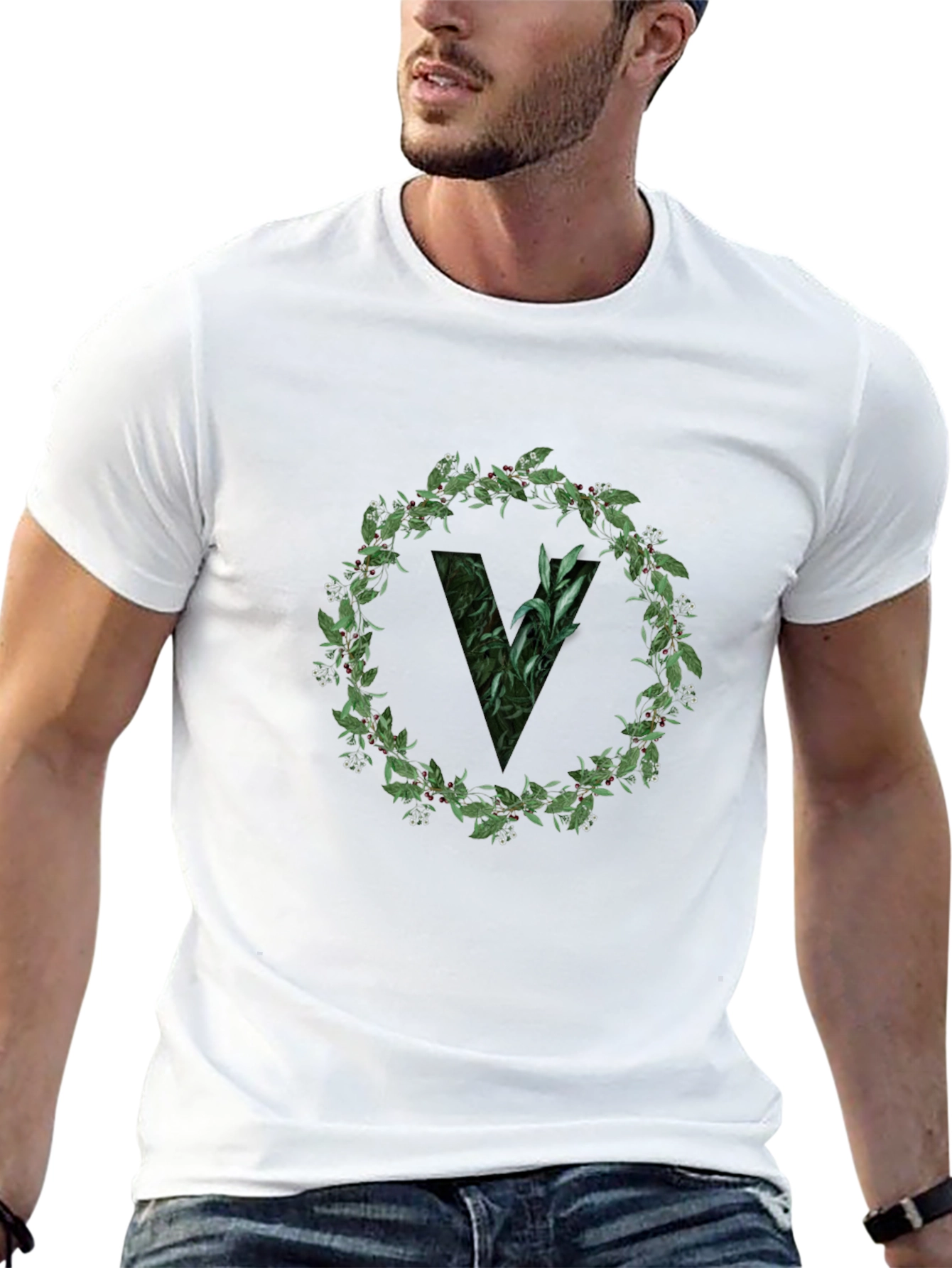Botanical V Black T-Shirt
