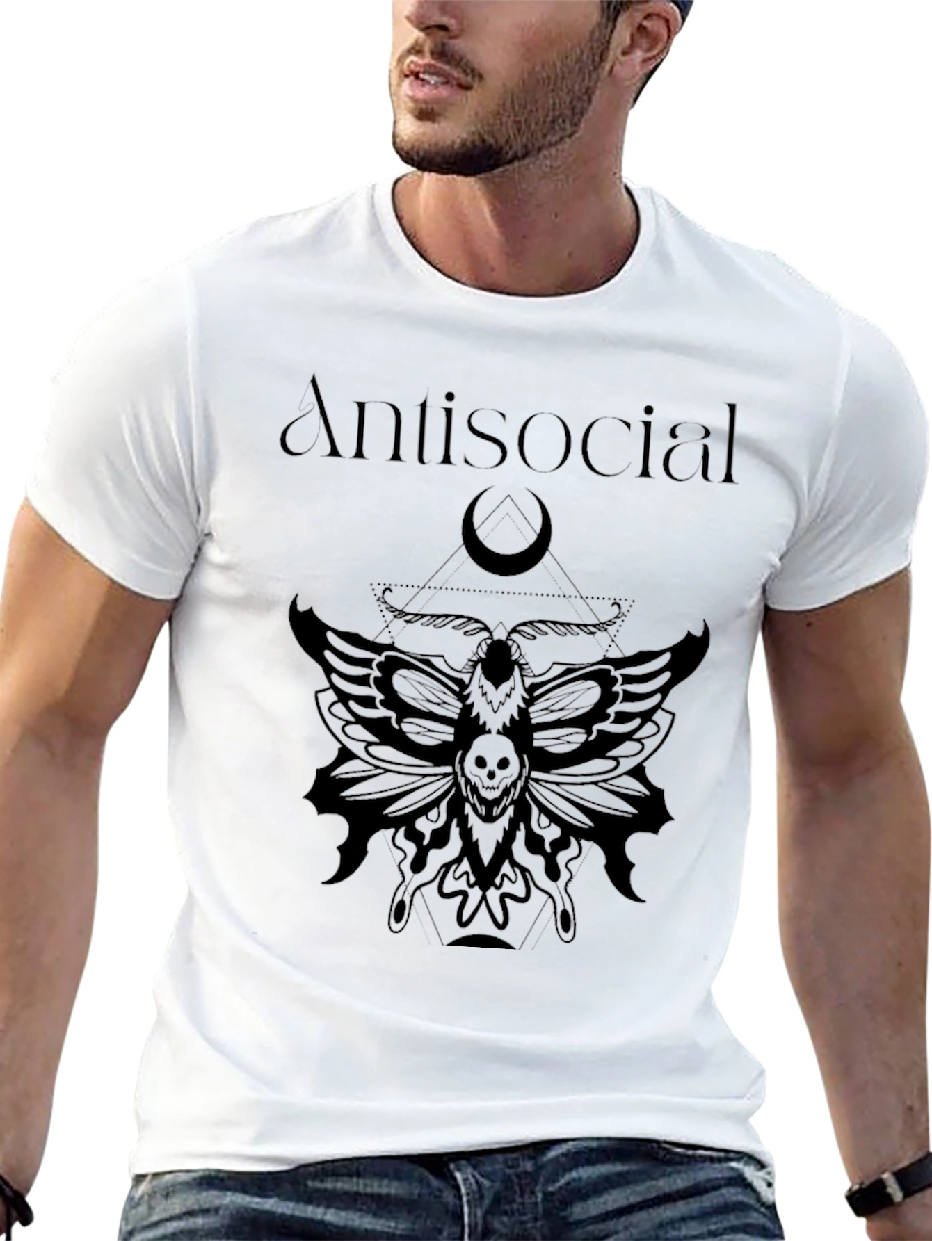 Antisocial Moth Graphic T-Shirt - Edgy Design