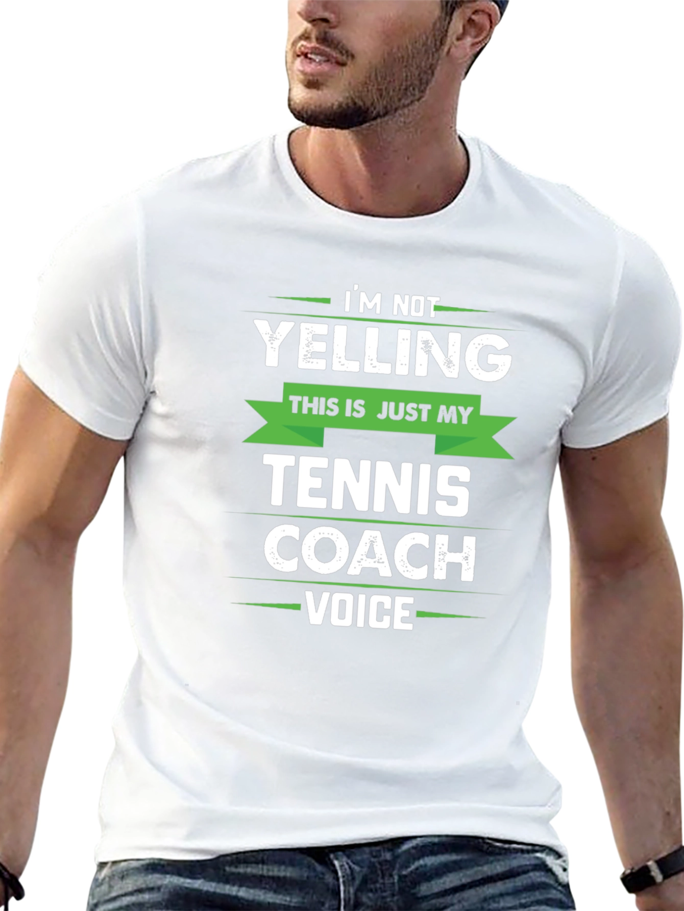 Funny Tennis Coach T-Shirt - Im Not Yelling!